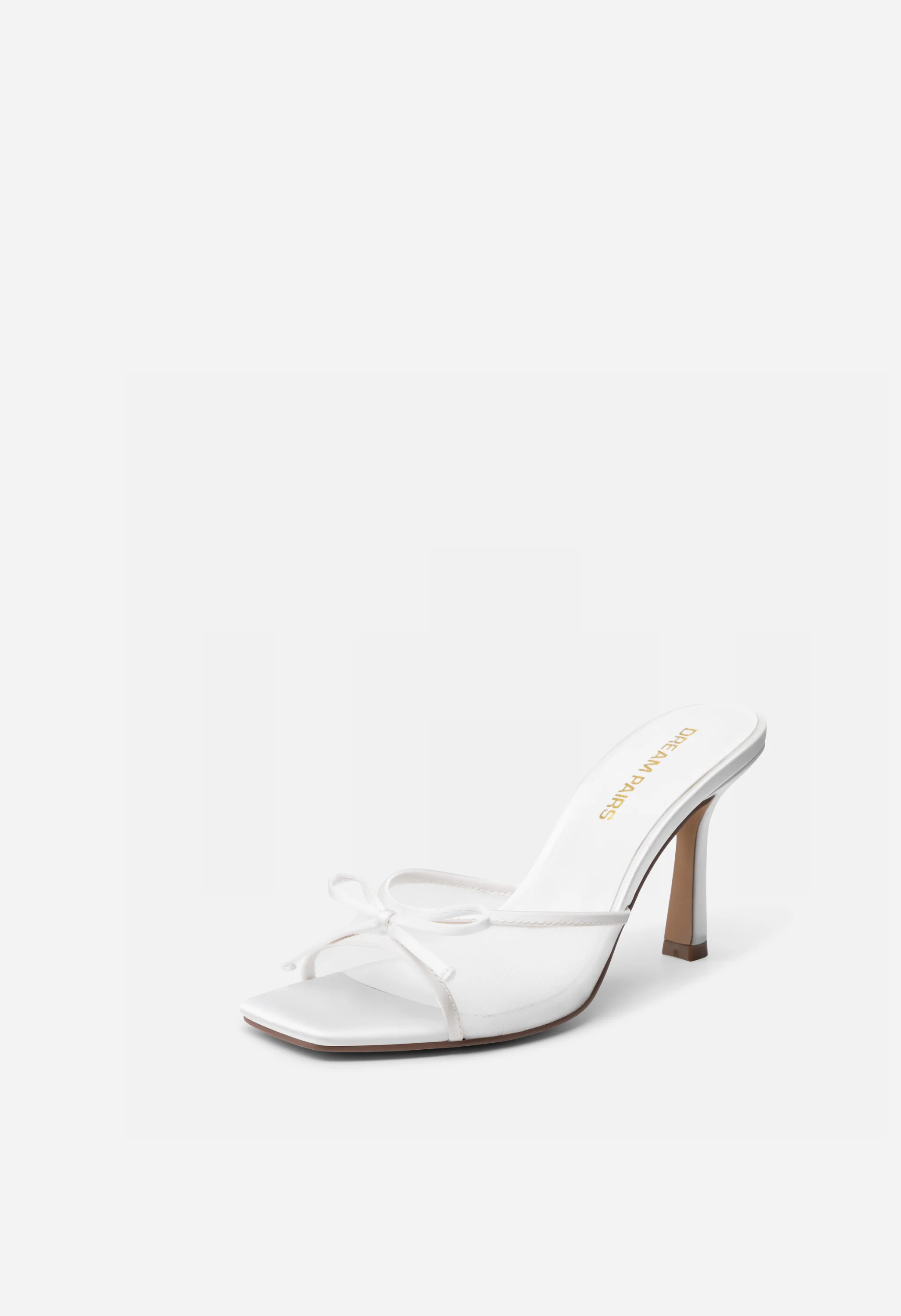 Women's Square Toe Bow Stiletto Mule Sandals