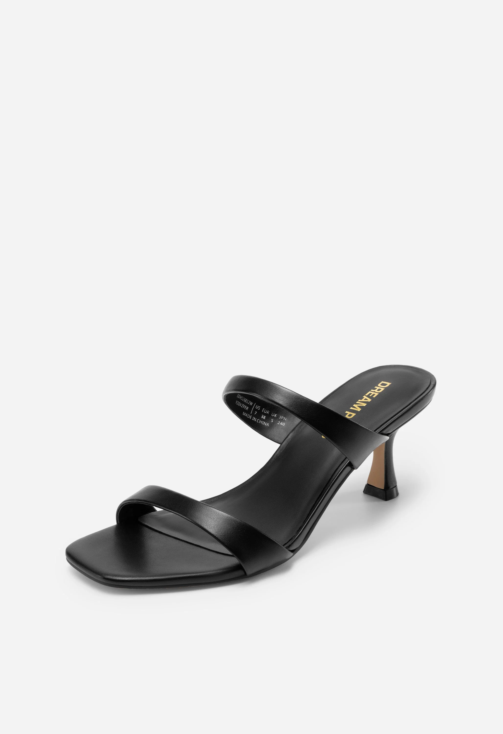 Square-Toe Double-Strap Kitten Heels - Image 3