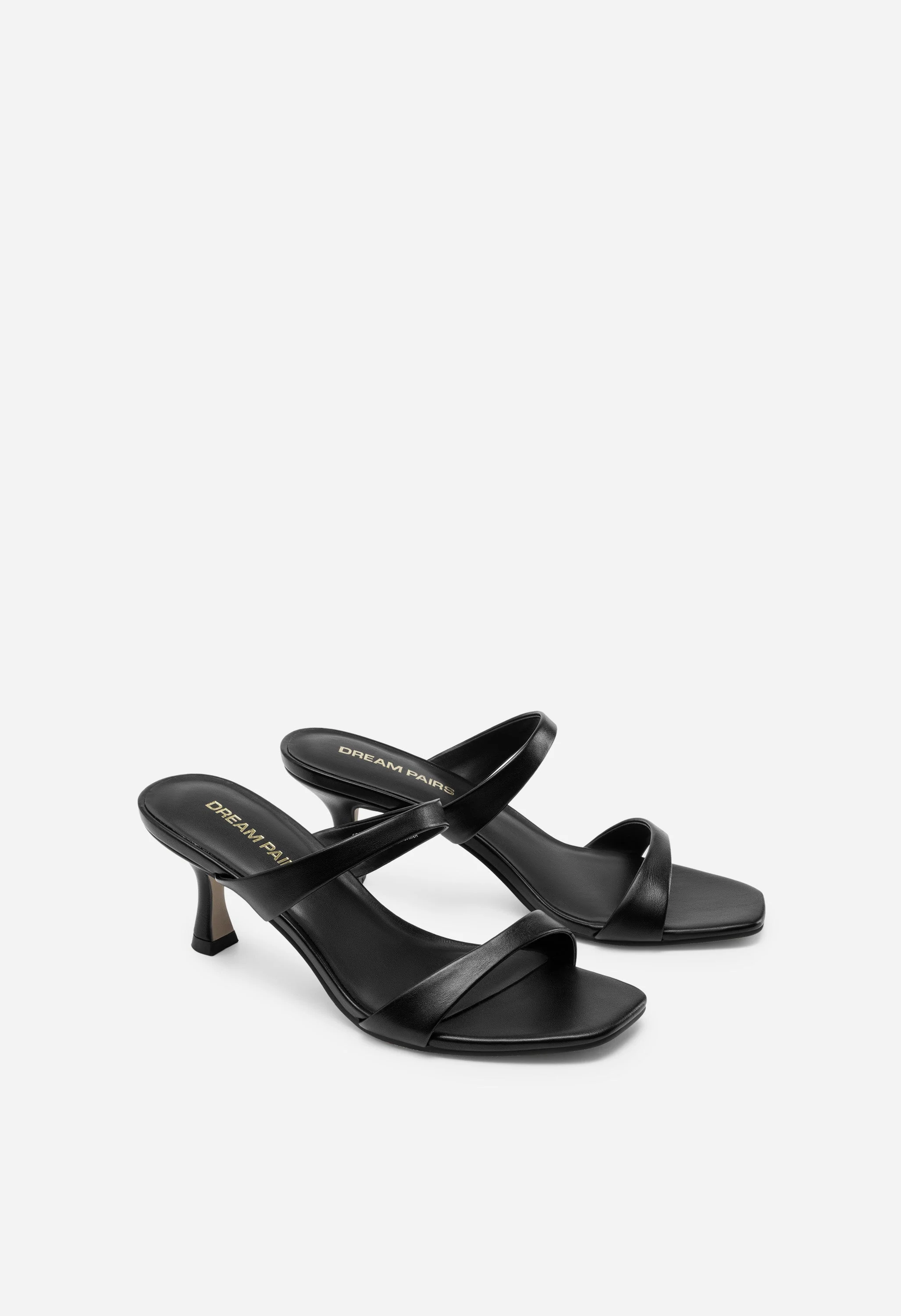 Square-Toe Double-Strap Kitten Heels - Image 4