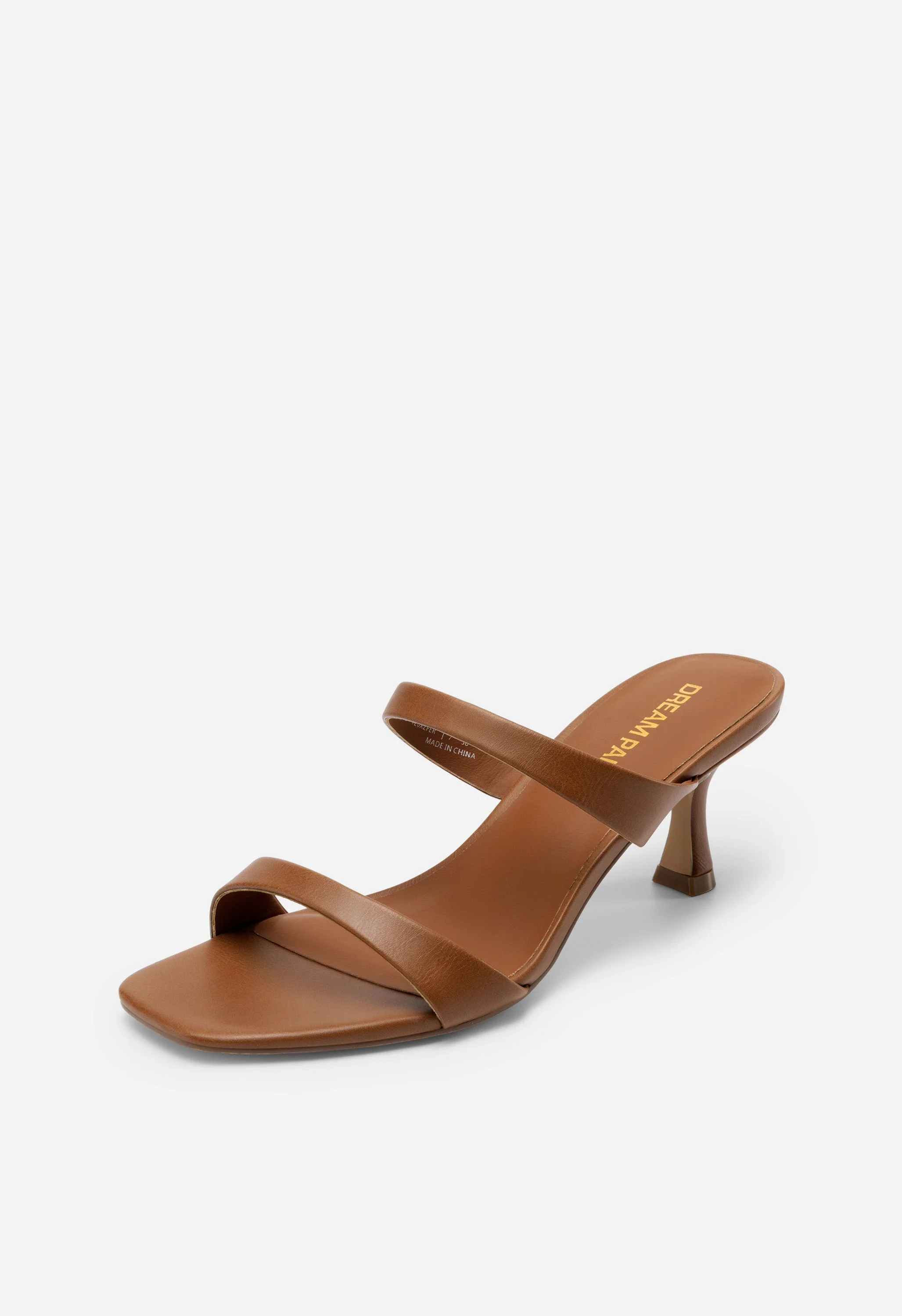 Square-Toe Double-Strap Kitten Heels - Image 3