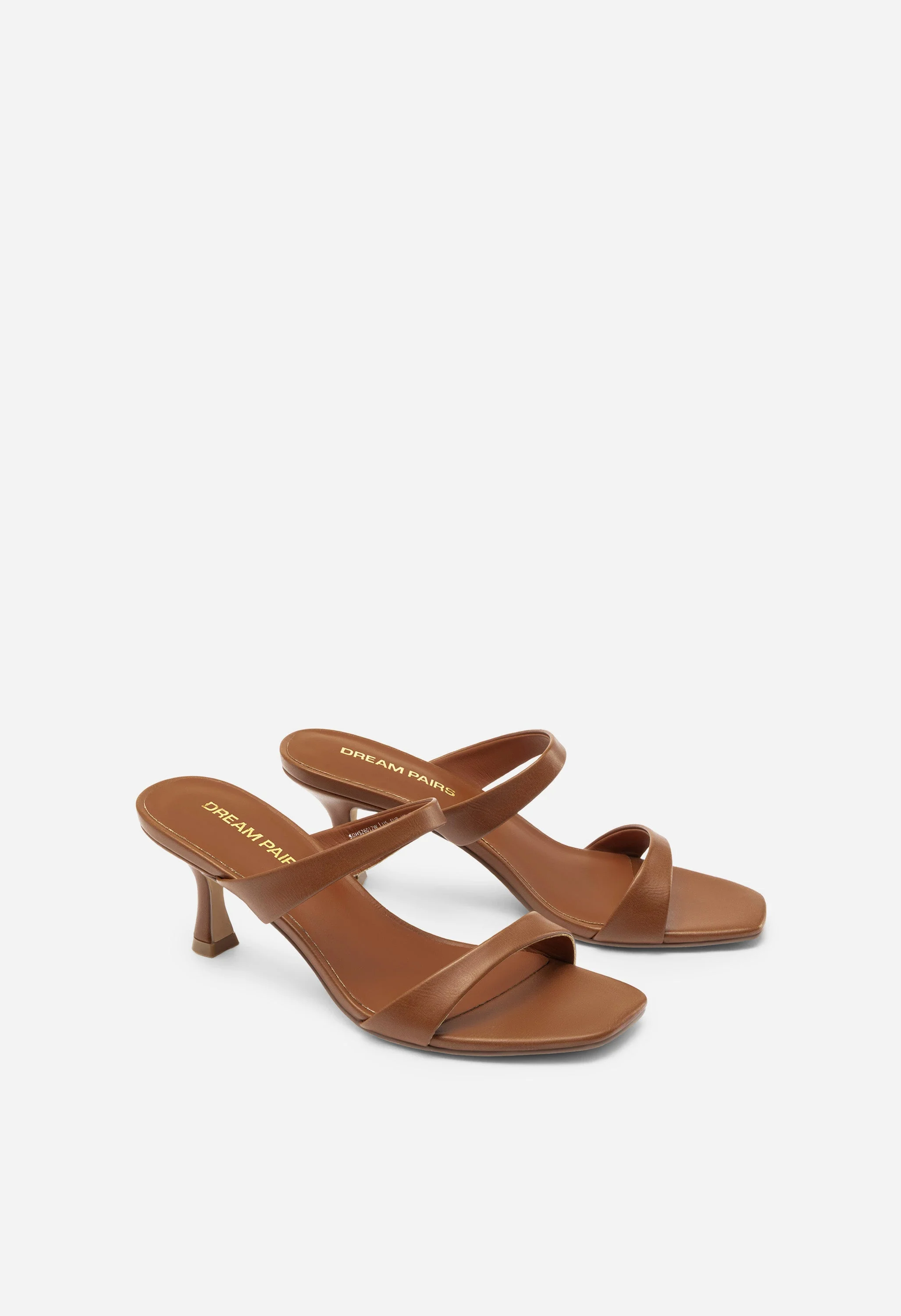 Square-Toe Double-Strap Kitten Heels - Image 4