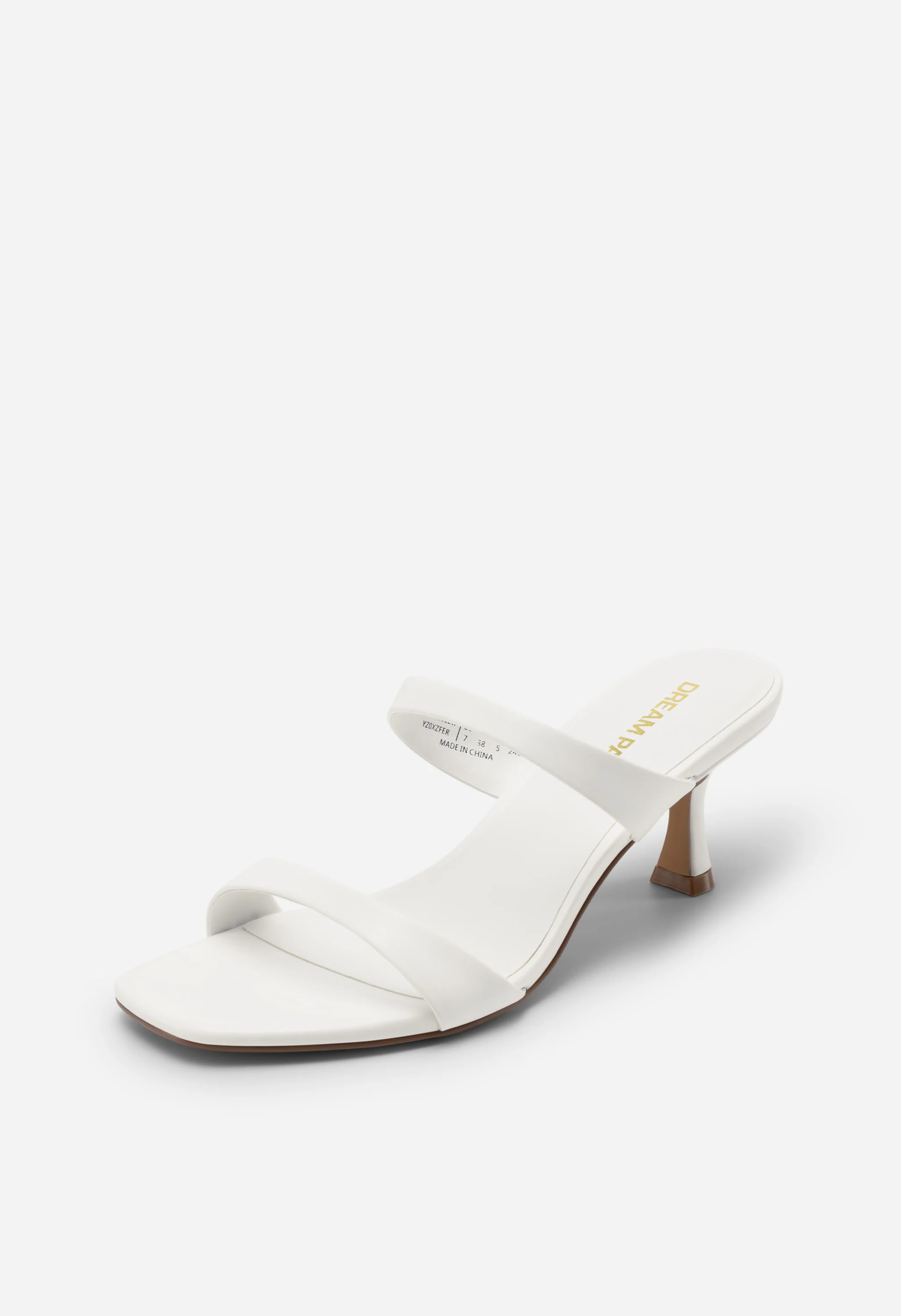 Square-Toe Double-Strap Kitten Heels - Image 3