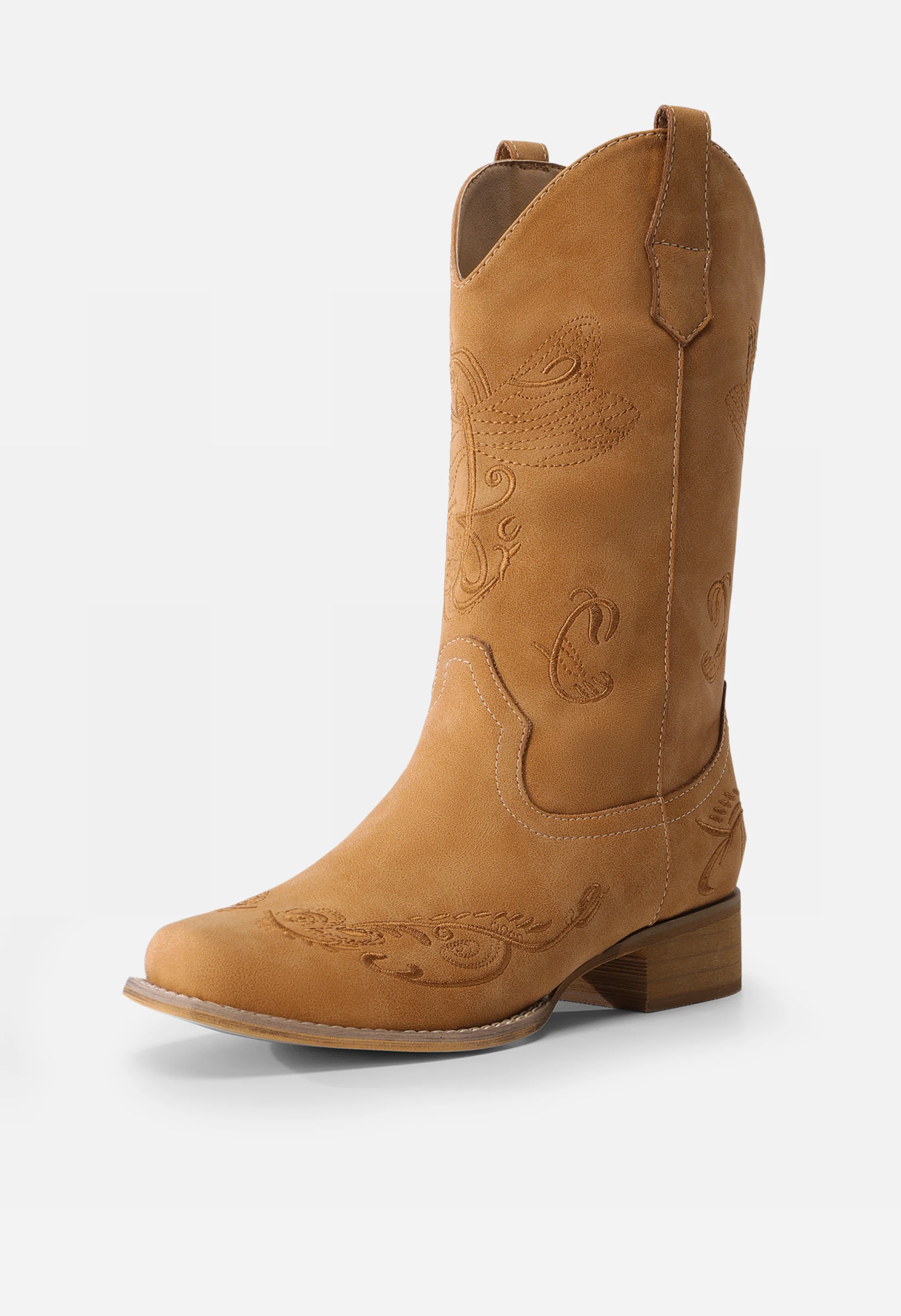 Women's Square Toe Embroidered Cowboy Boots