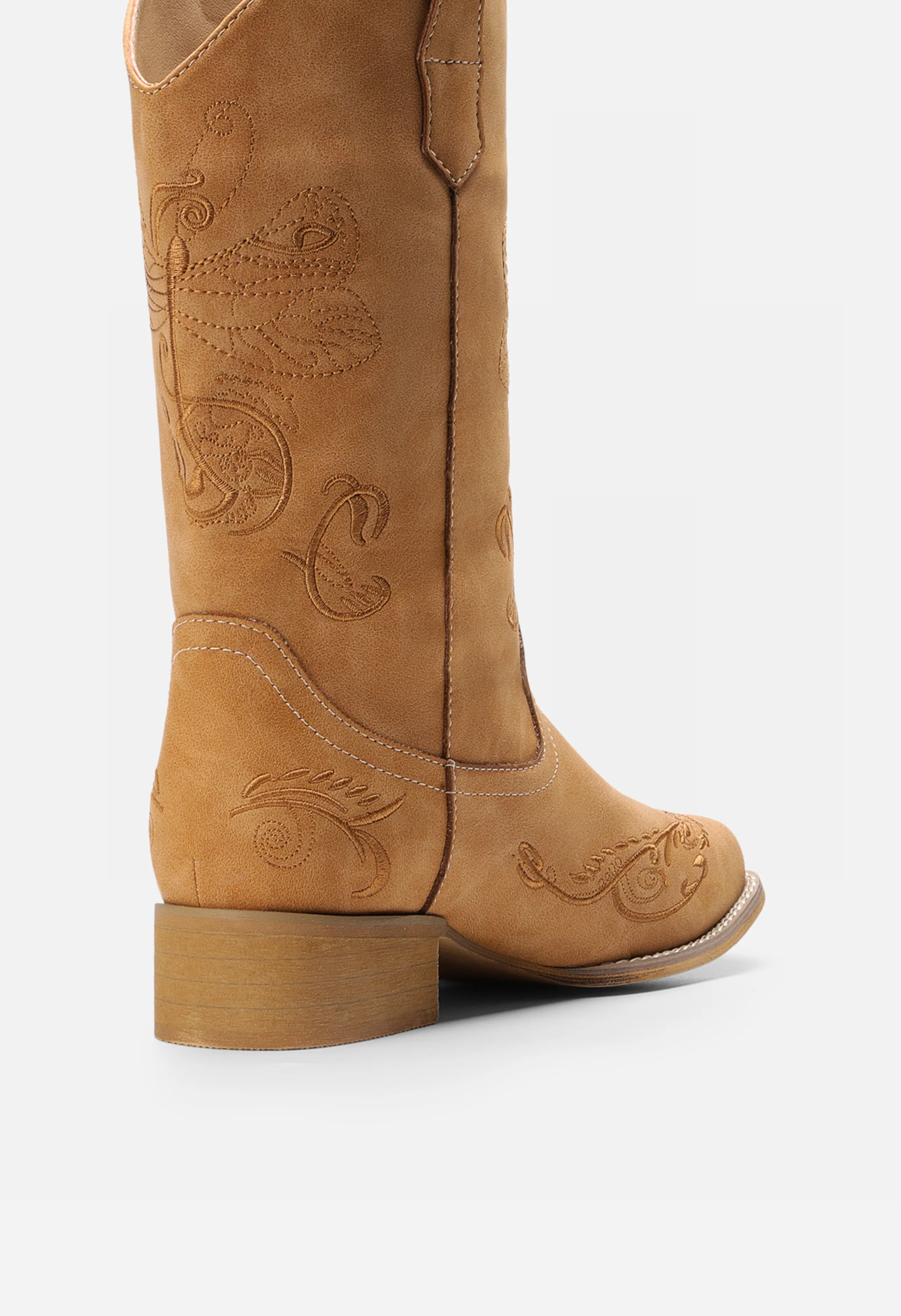 Women's Square Toe Embroidered Cowboy Boots - Image 2
