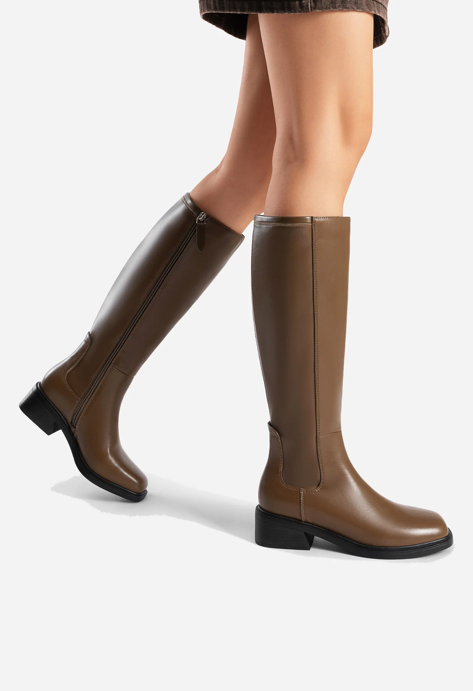 Women's Square Toe Knee High Boots - Image 4