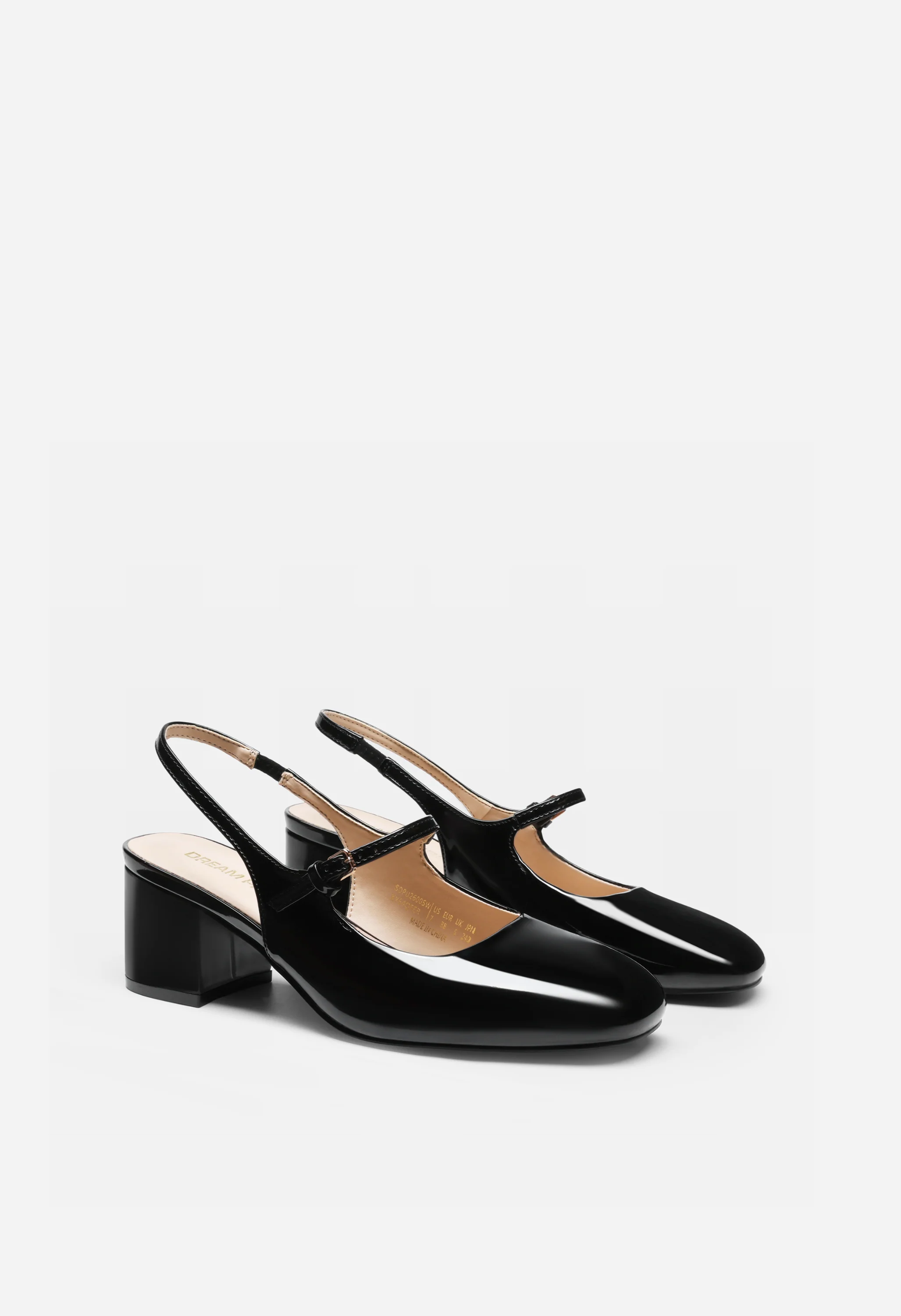 Women’s Square-Toe Slingback Mary Jane Heels - Image 3