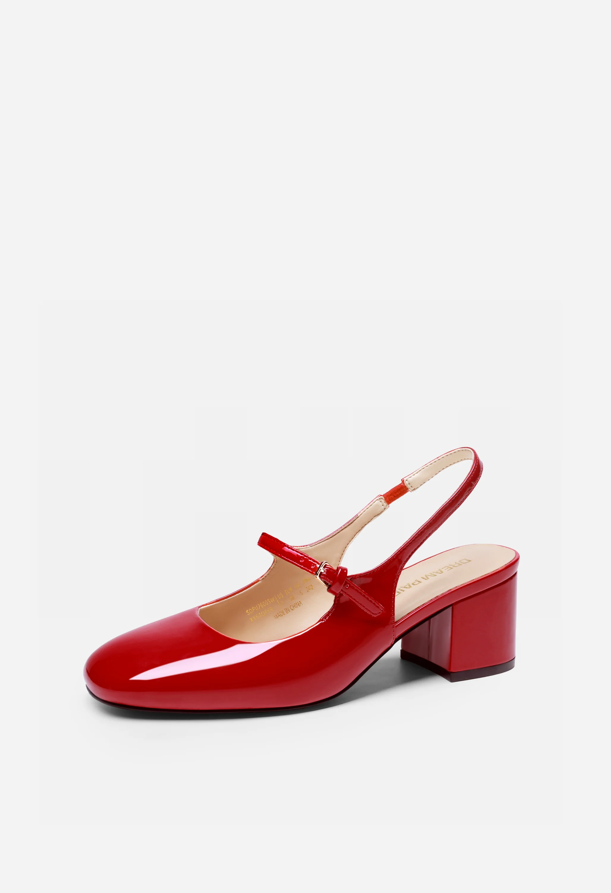Women’s Square-Toe Slingback Mary Jane Heels - Image 7