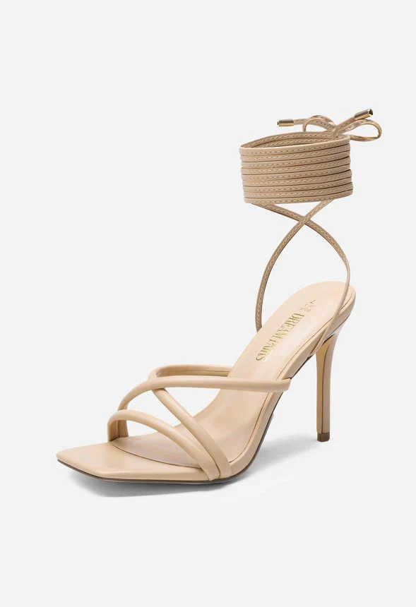 Women's Square Toe Strappy Heeled Sandal - Image 3