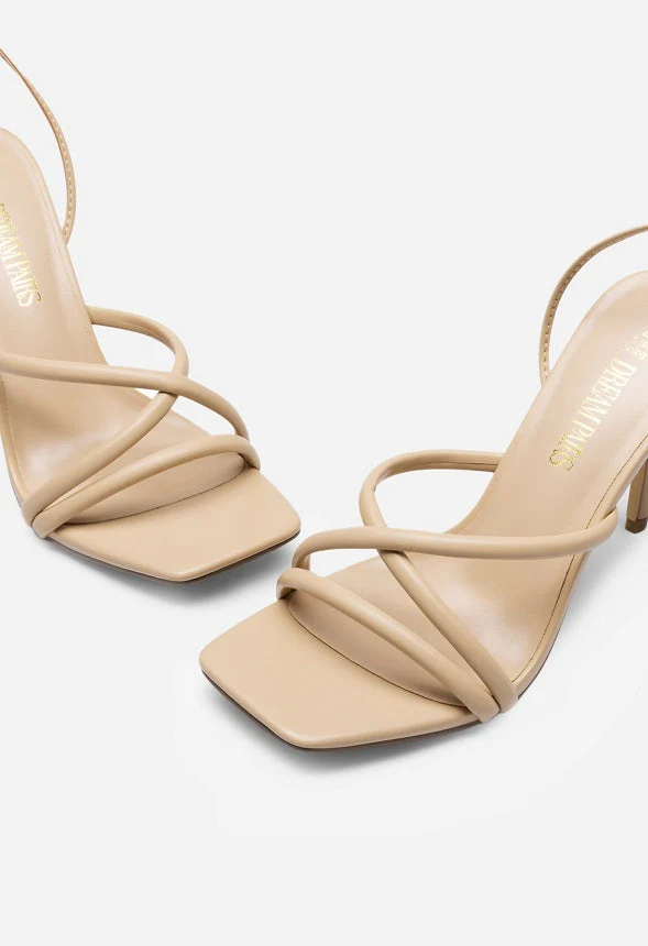 Women's Square Toe Strappy Heeled Sandal - Image 5