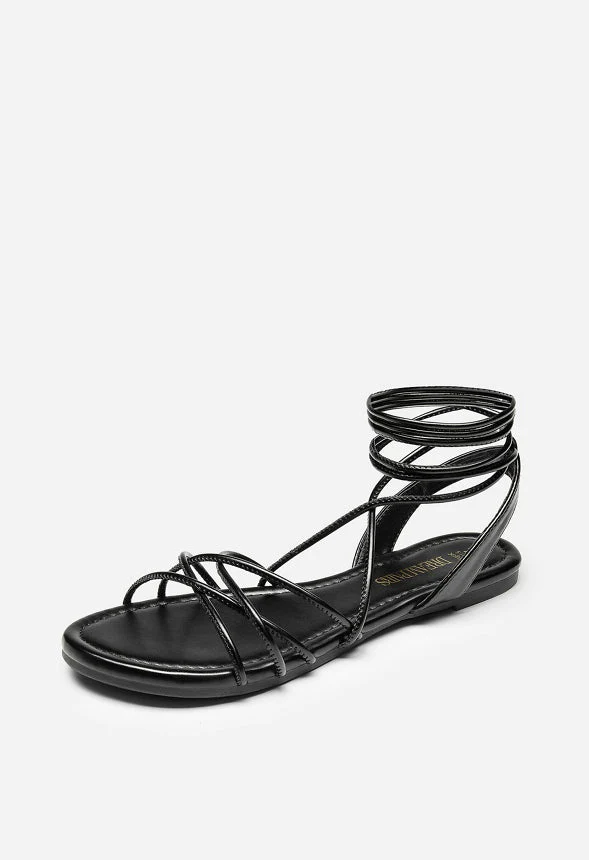 Women's Strappy Lace Up Flat Sandal - Image 2