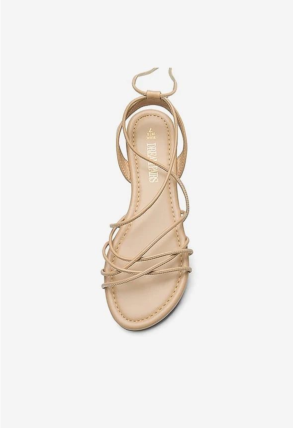Women's Strappy Lace Up Flat Sandal - Image 4