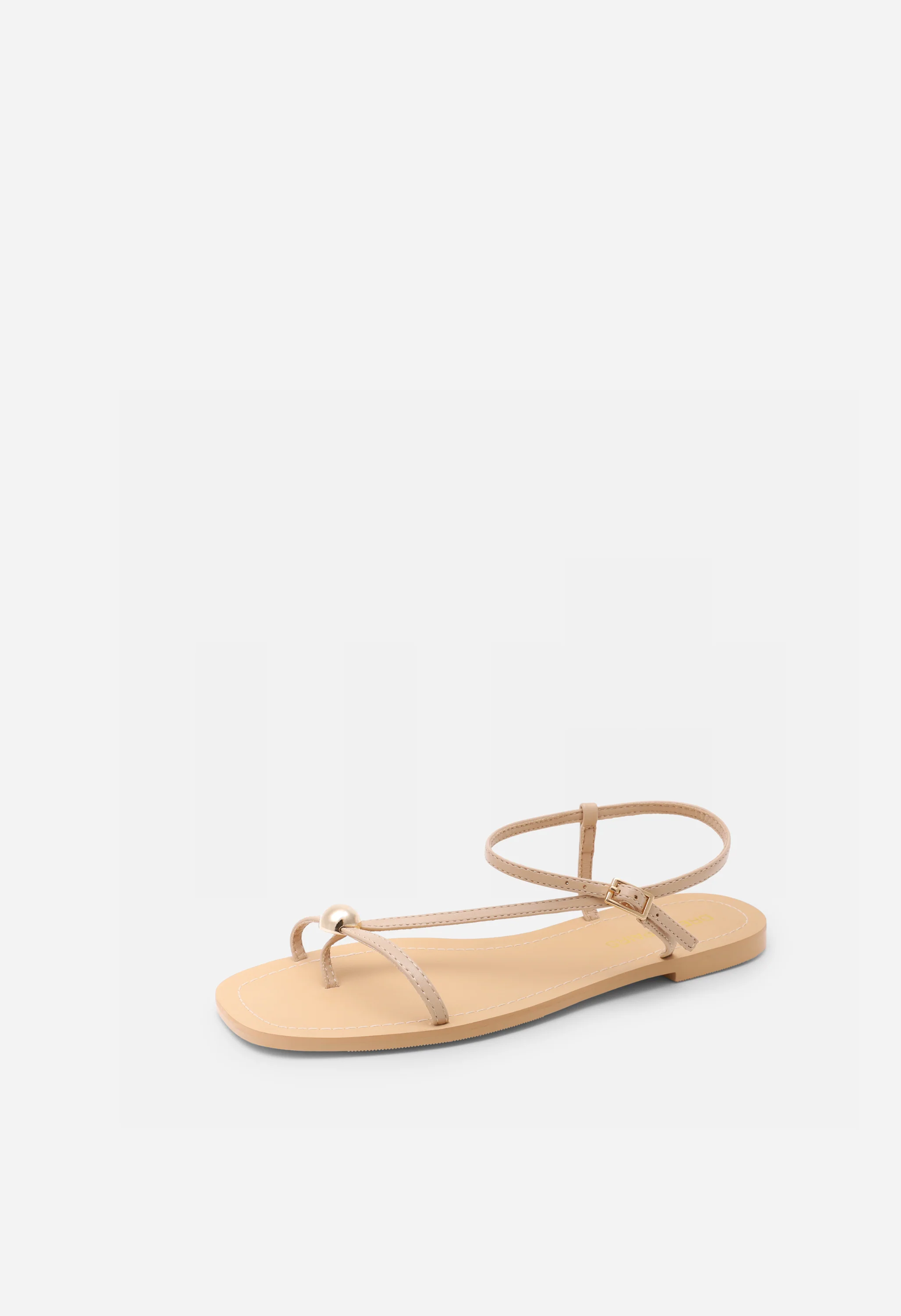 Women's Strappy Square Toe Flat Sandals with Ankle Strap - Image 8