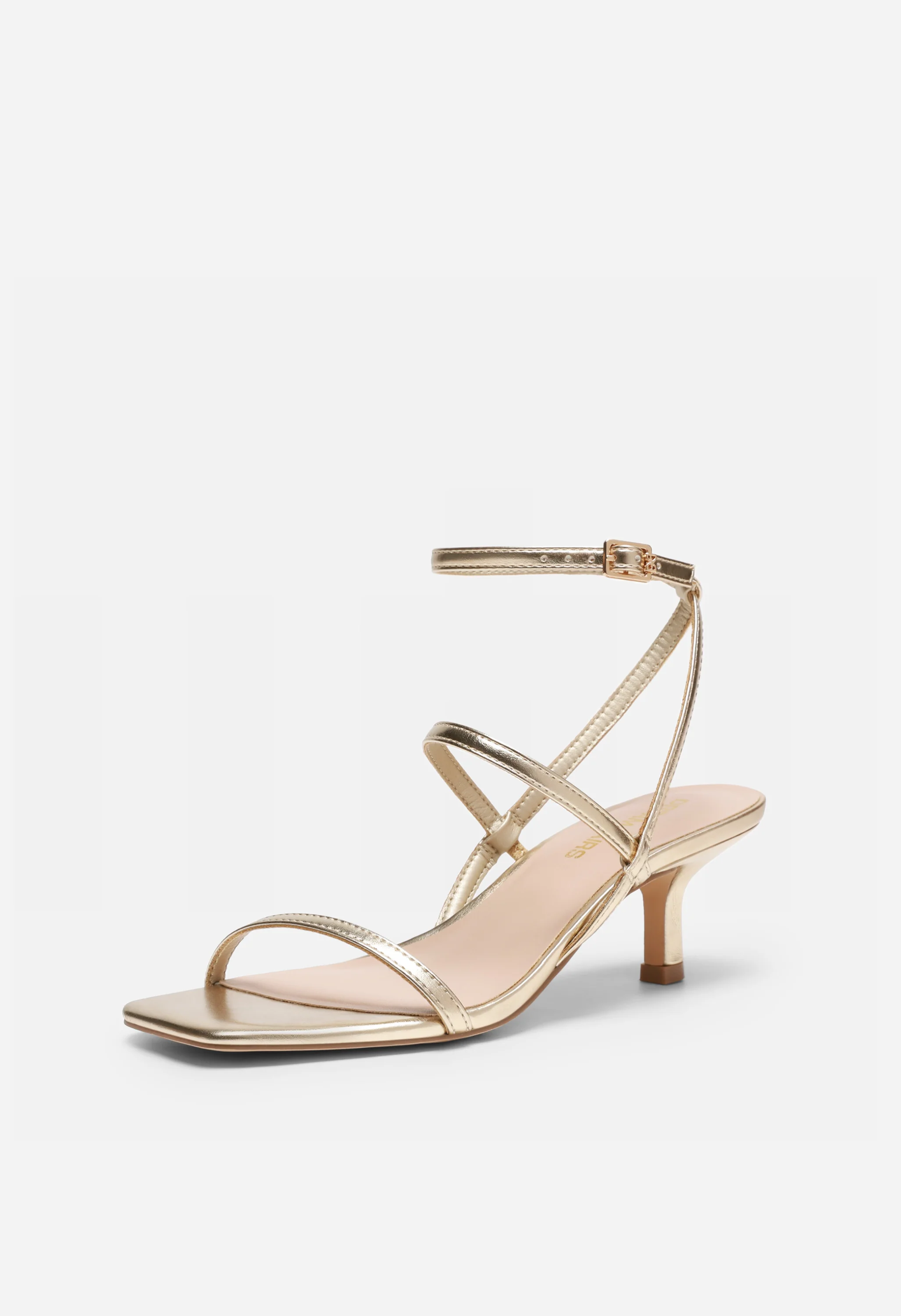 Women's Strappy Square Toe Kitten Heel Sandals - Image 4