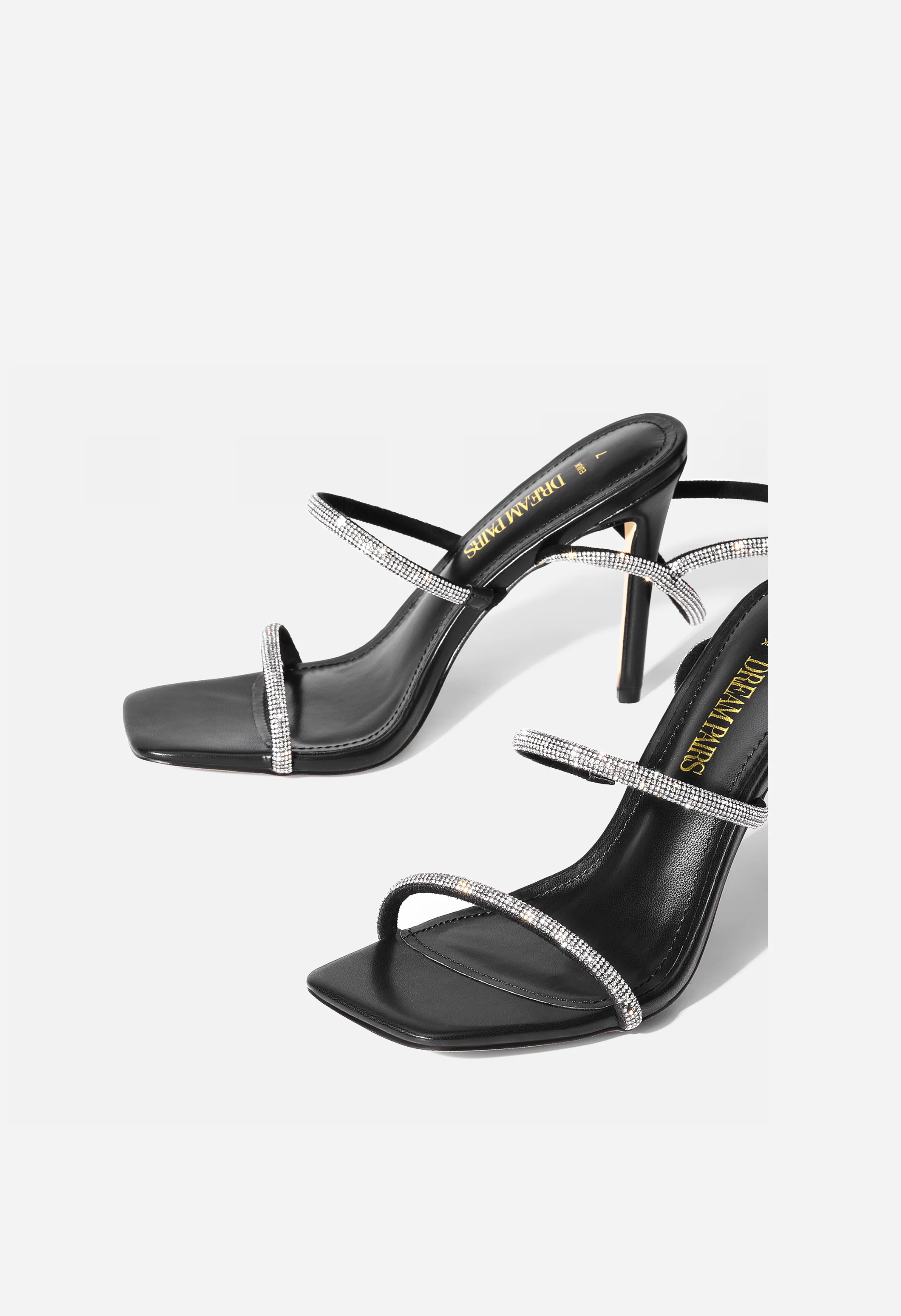 Women's Strappy Square Toe Stiletto Heel Sandals - Image 2