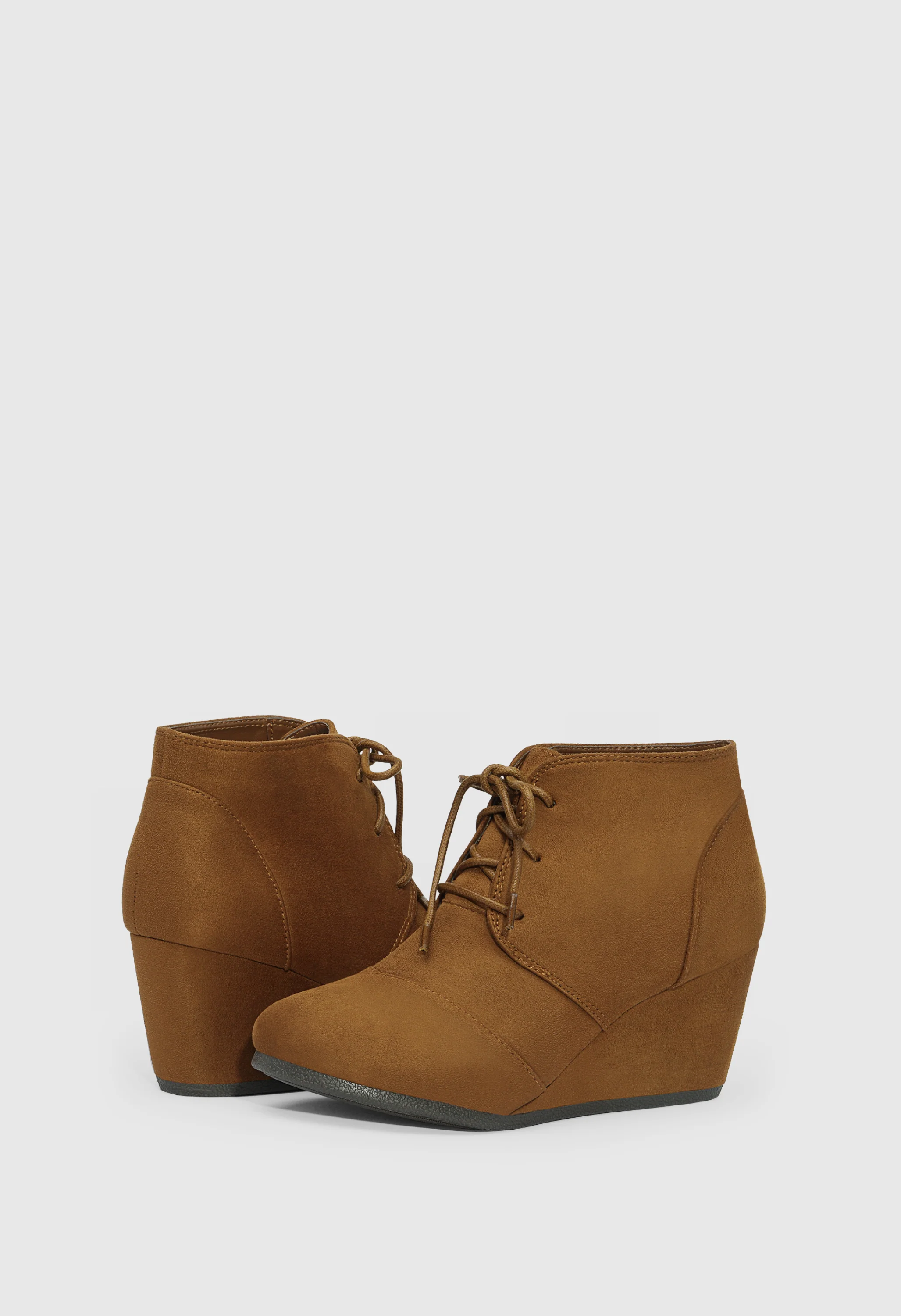 Women's Wedge Boots Casual Fashion Lace Up Low Heel Ankle Booties Shoes - Image 2