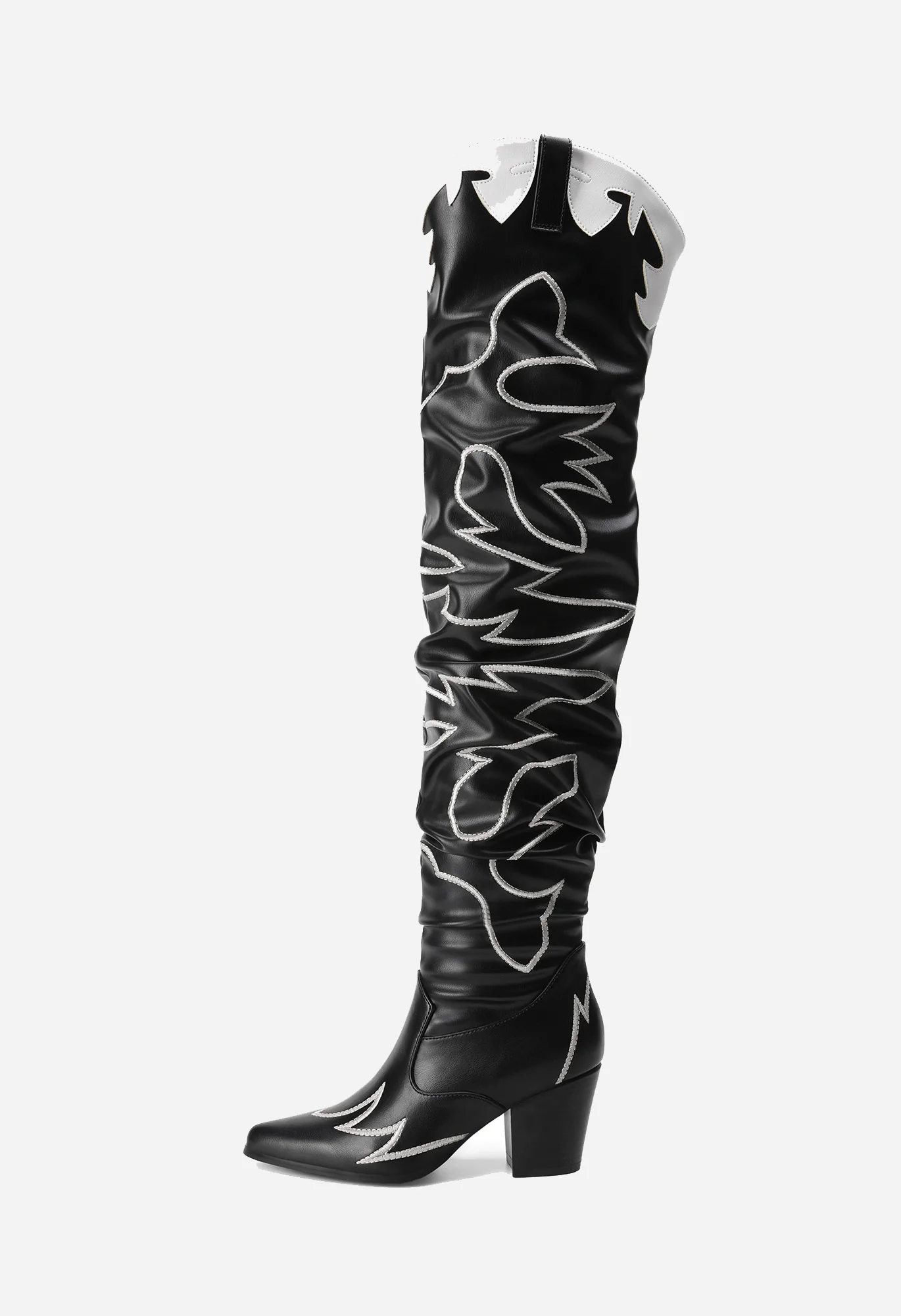 Women's Western Embroidery Thigh High Boots