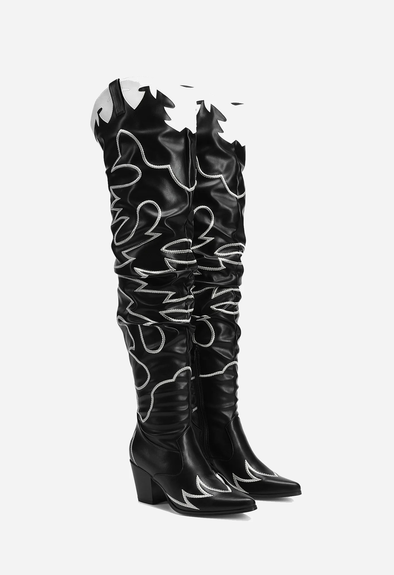 Women's Western Embroidery Thigh High Boots - Image 3