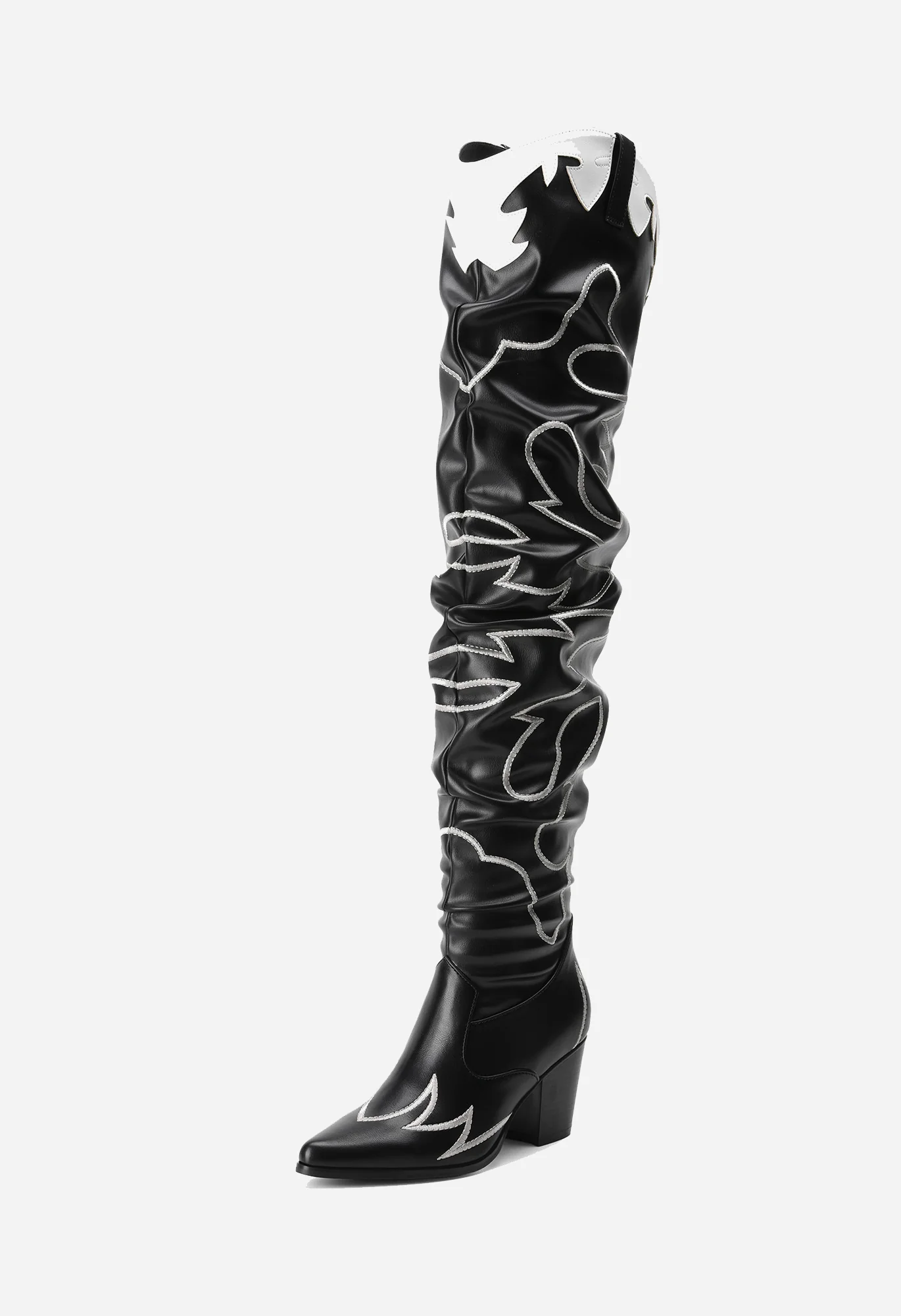 Women's Western Embroidery Thigh High Boots - Image 4