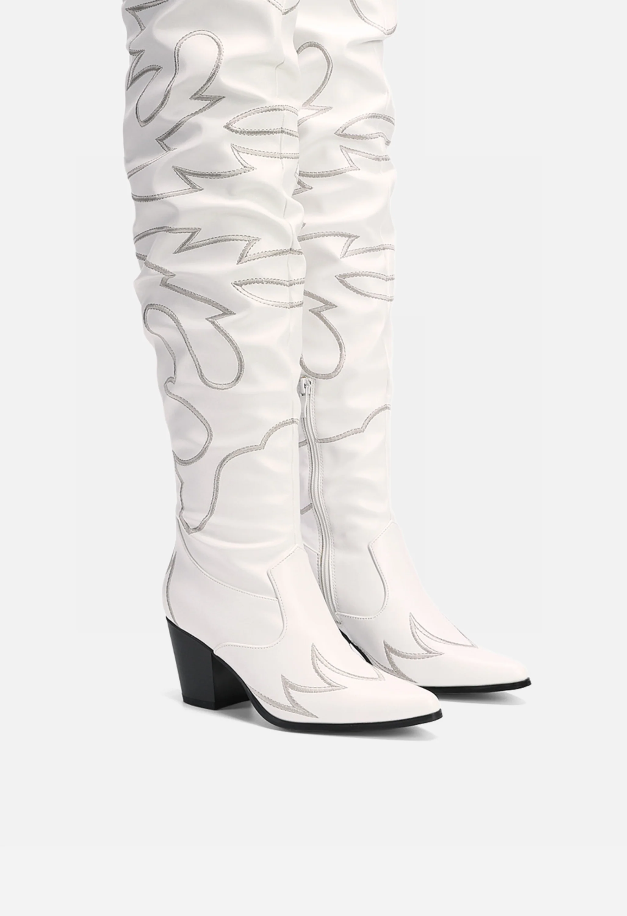 Women's Western Embroidery Thigh High Boots - Image 2