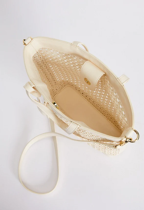 Woven Crossbody Tote - Image 6