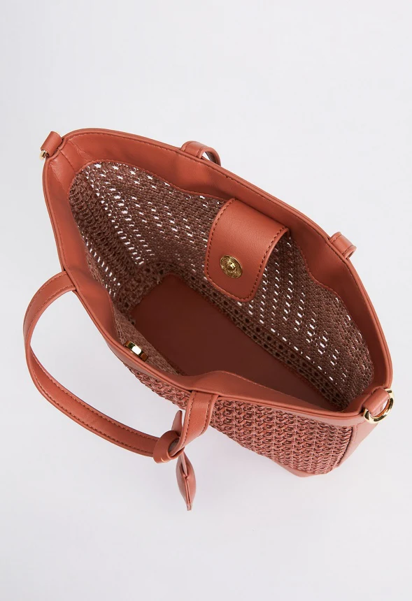 Woven Crossbody Tote - Image 6