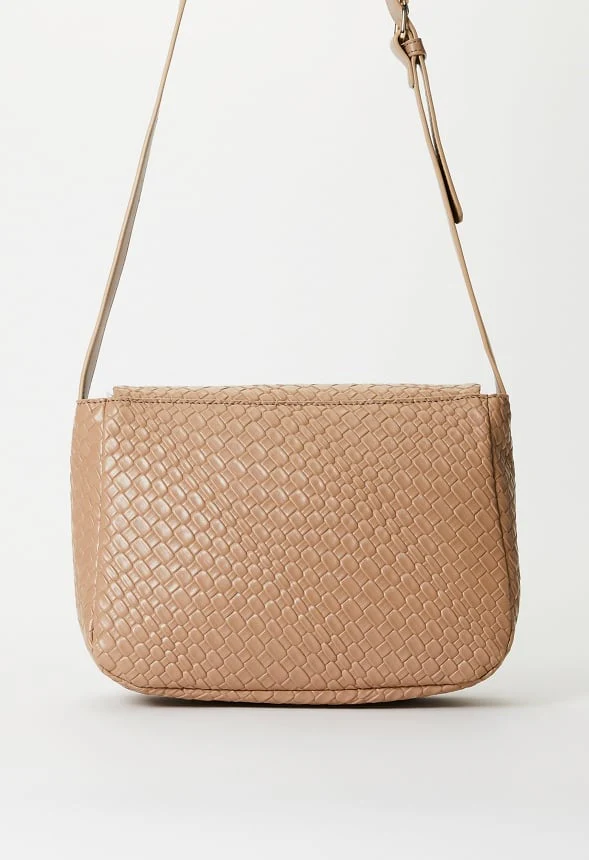 Woven Faux Leather Crossbody - Image 3