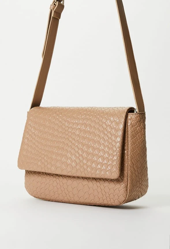 Woven Faux Leather Crossbody - Image 4