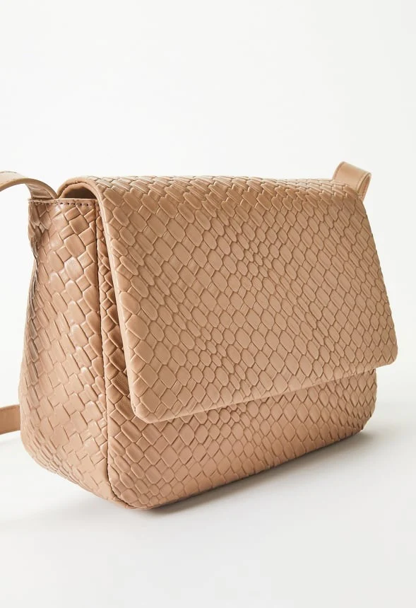 Woven Faux Leather Crossbody - Image 5