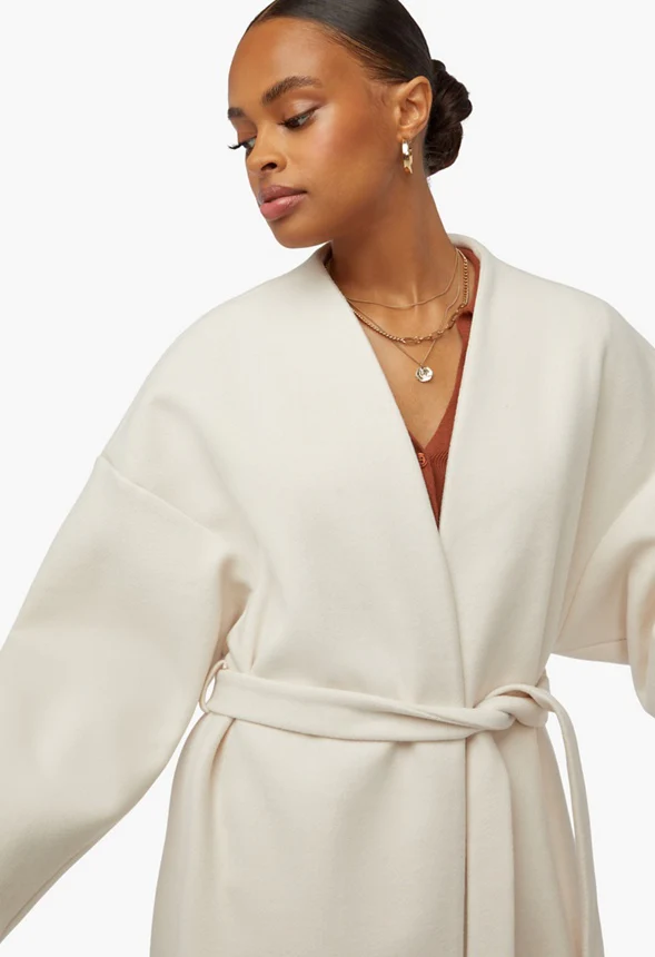 Wrap Front Double Knit Robe Coat - Image 4