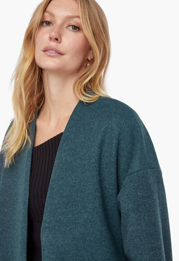 Wrap Front Double Knit Robe Coat - Image 4
