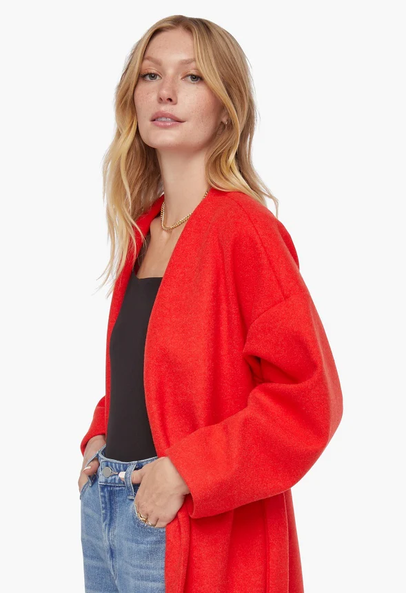 Wrap Front Double Knit Coat - Image 2
