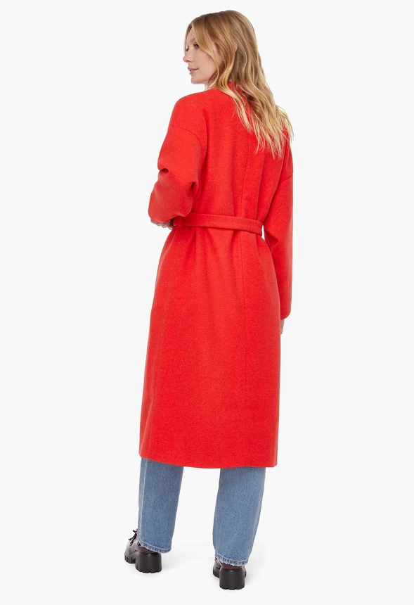 Wrap Front Double Knit Coat - Image 3