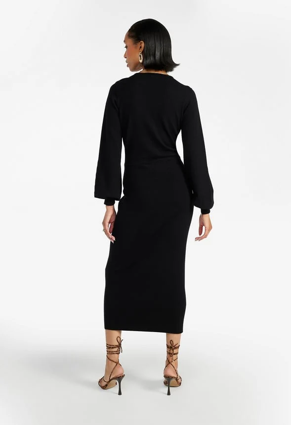 Wrap Midi Sweater Dress - Image 2
