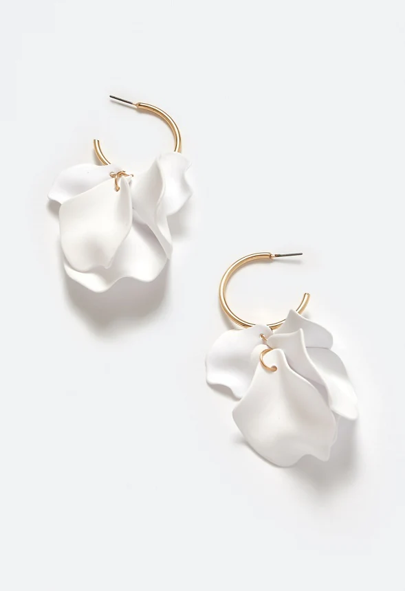 Xia Hoop Earrings With Powder Coated Petals Drops - Image 2