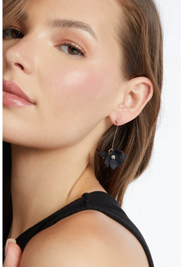 Xyla Color Coated Petals Flowers Drop Earrings - Image 2