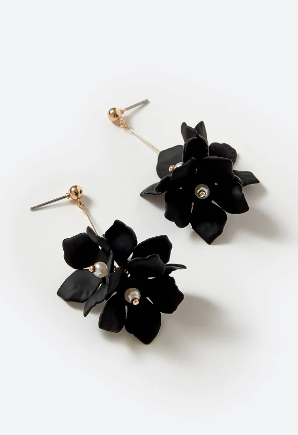 Xyla Color Coated Petals Flowers Drop Earrings - Image 3