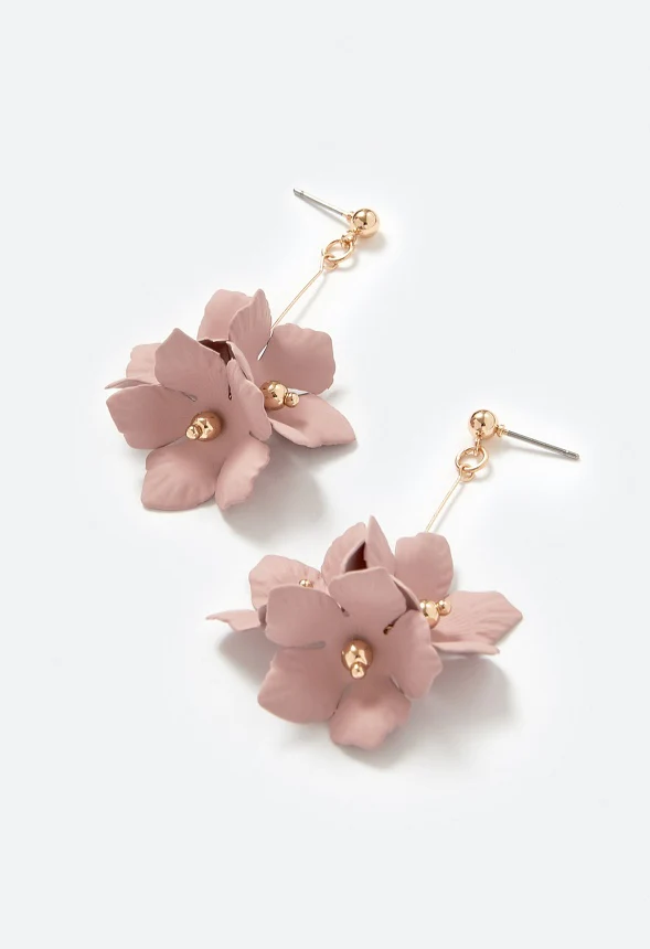Xyla Color Coated Petals Flowers Drop Earrings - Image 3