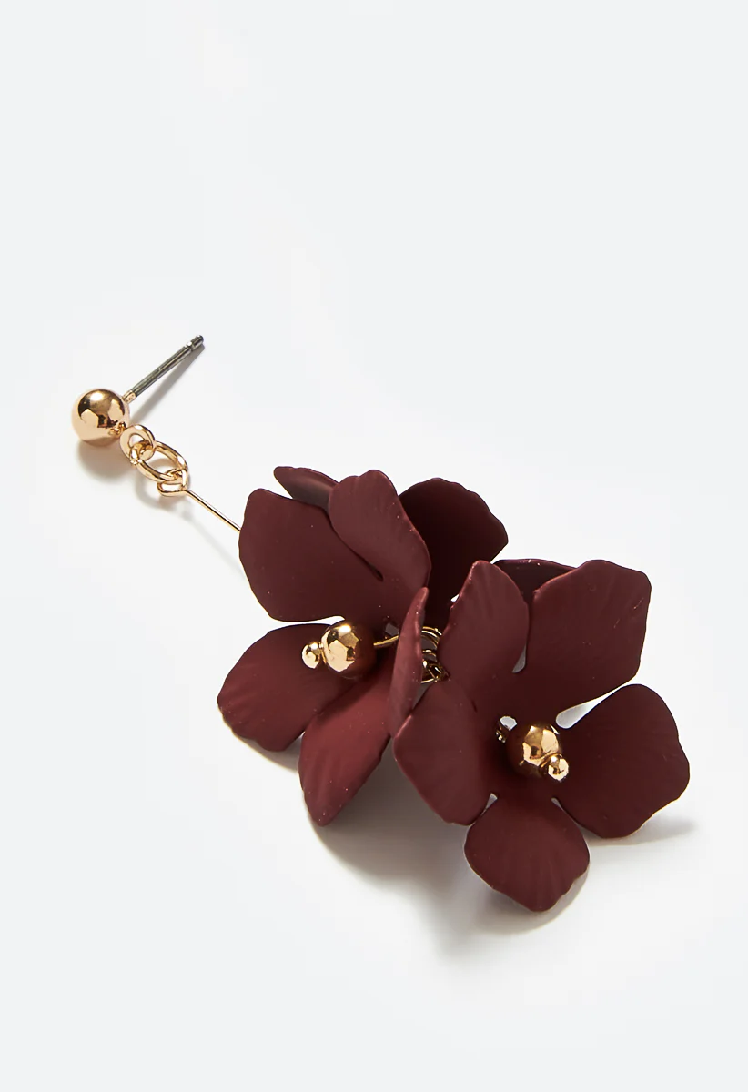 Xyla Color Coated Petals Flowers Drop Earrings - Image 4