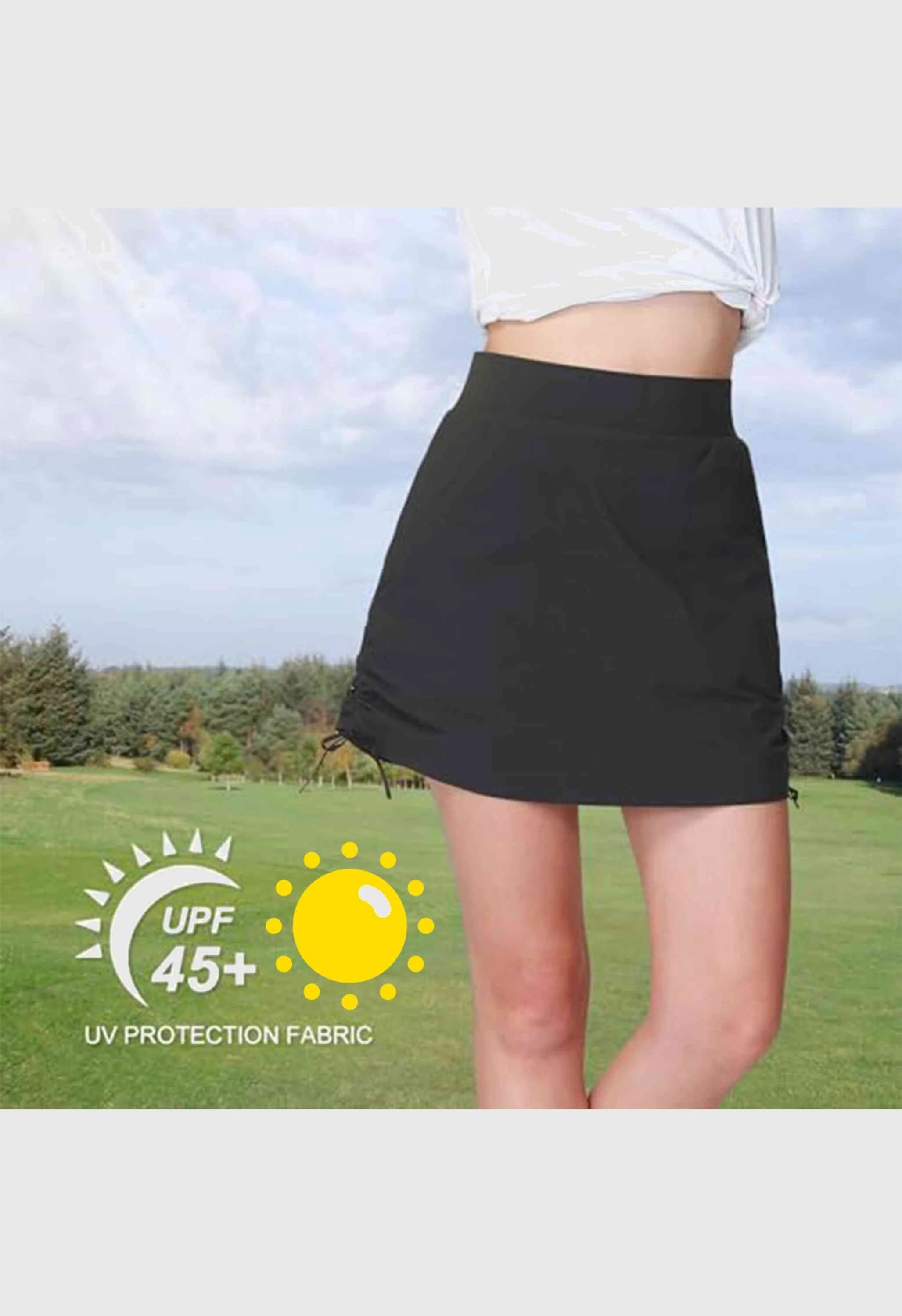 CAMEL CROWN Women's Summer Black Tummy Control Short Golf Casual Tennis 
Skirts - Image 7