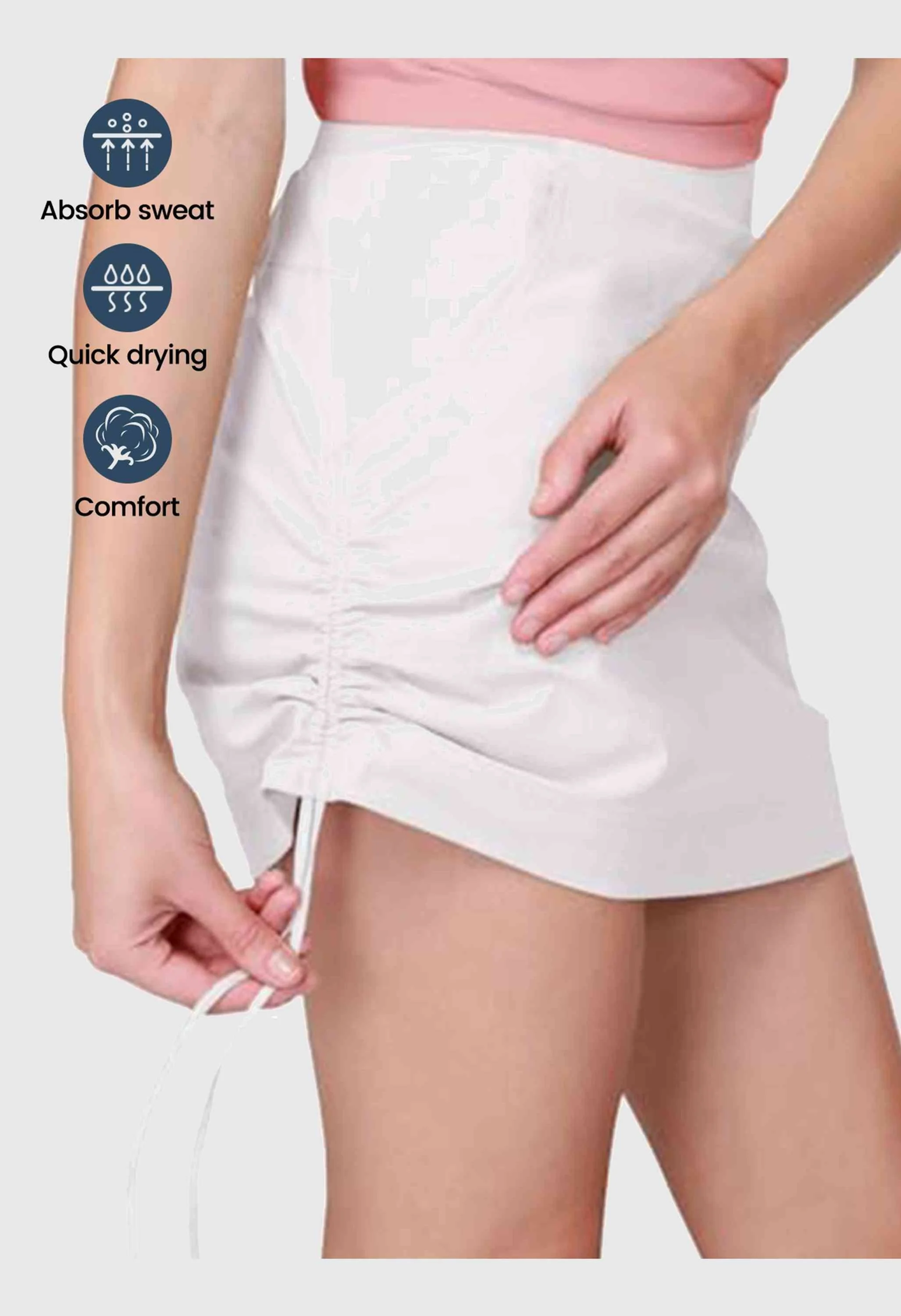 CAMEL CROWN Women's Summer White Tummy Control Short Golf Casual Tennis 
Skirts - Image 2