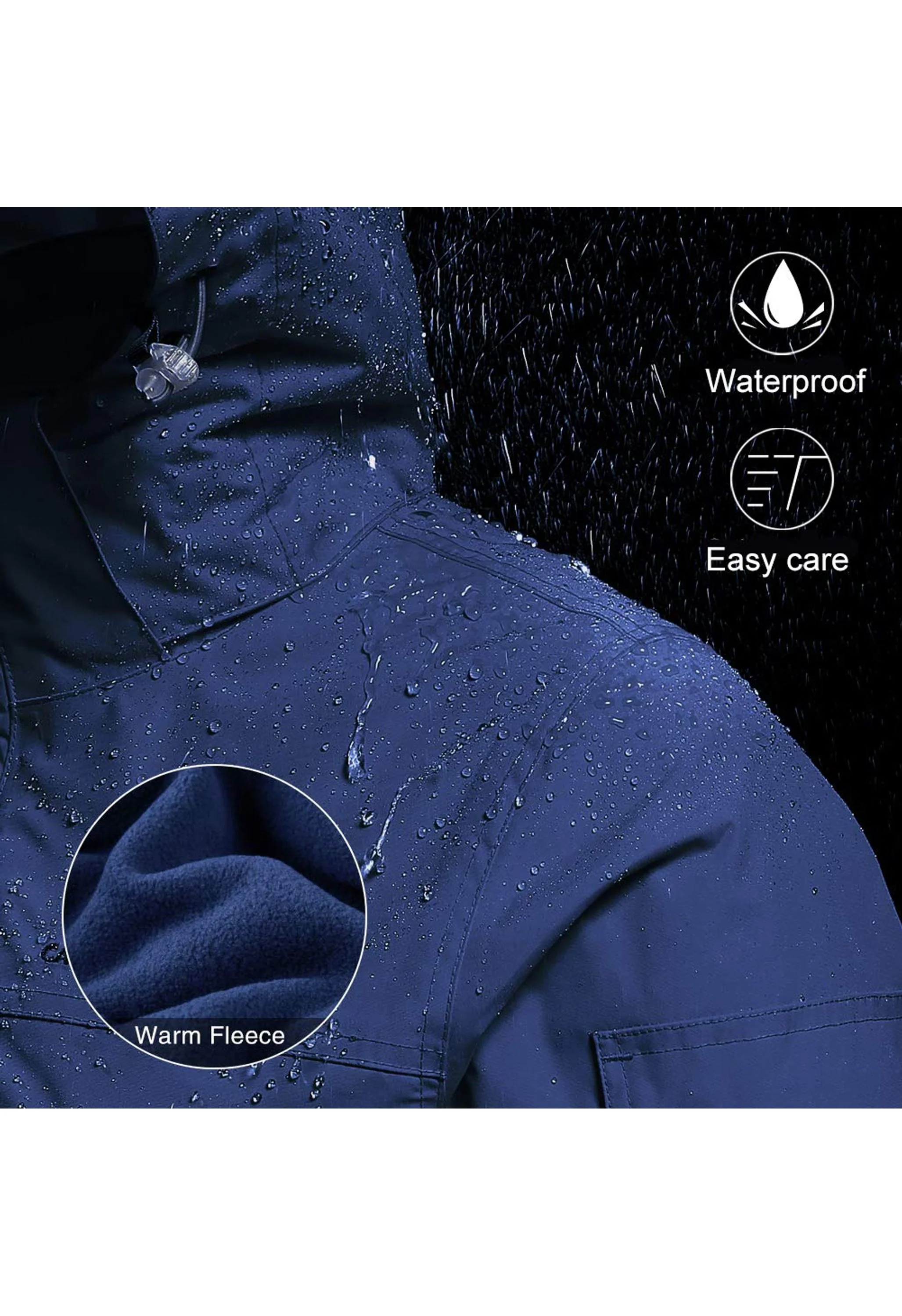 Women's Winter Blue Regular Fit Short Waterproof Windproof Ski Jacket - Image 2