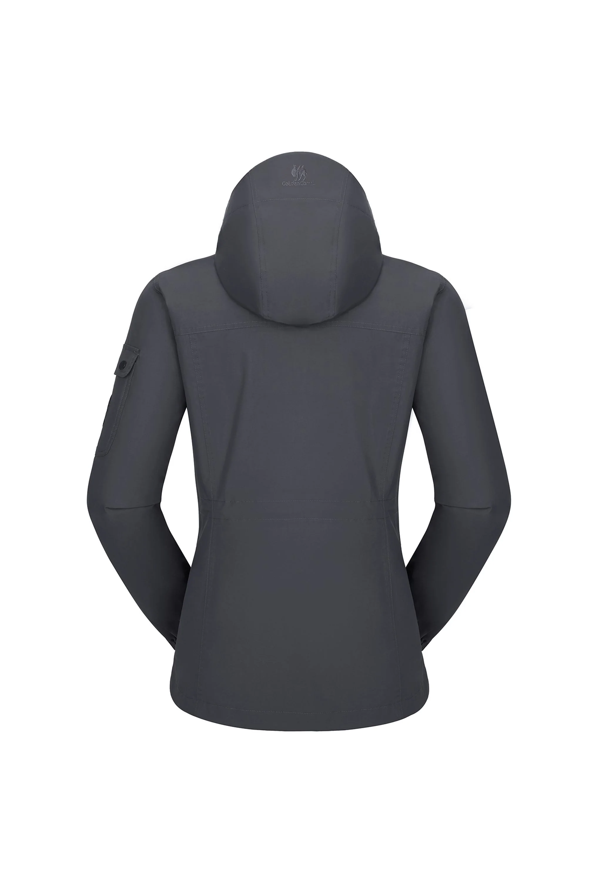 Women's Winter Gray Regular Fit Short Waterproof Windproof Ski Jacket - Image 4