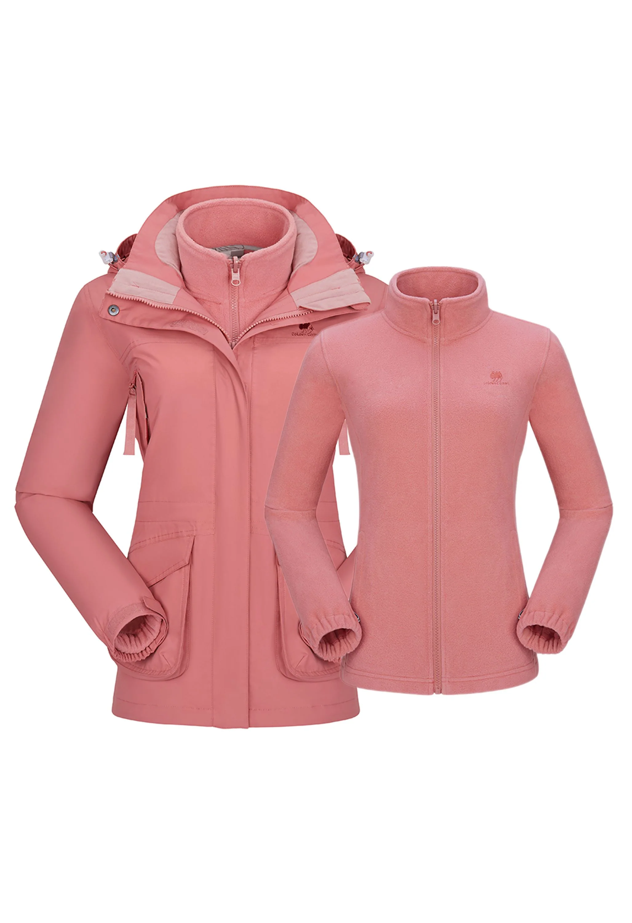 Women's Winter Pink Regular Fit Short Waterproof Windproof Ski Jacket - Image 3