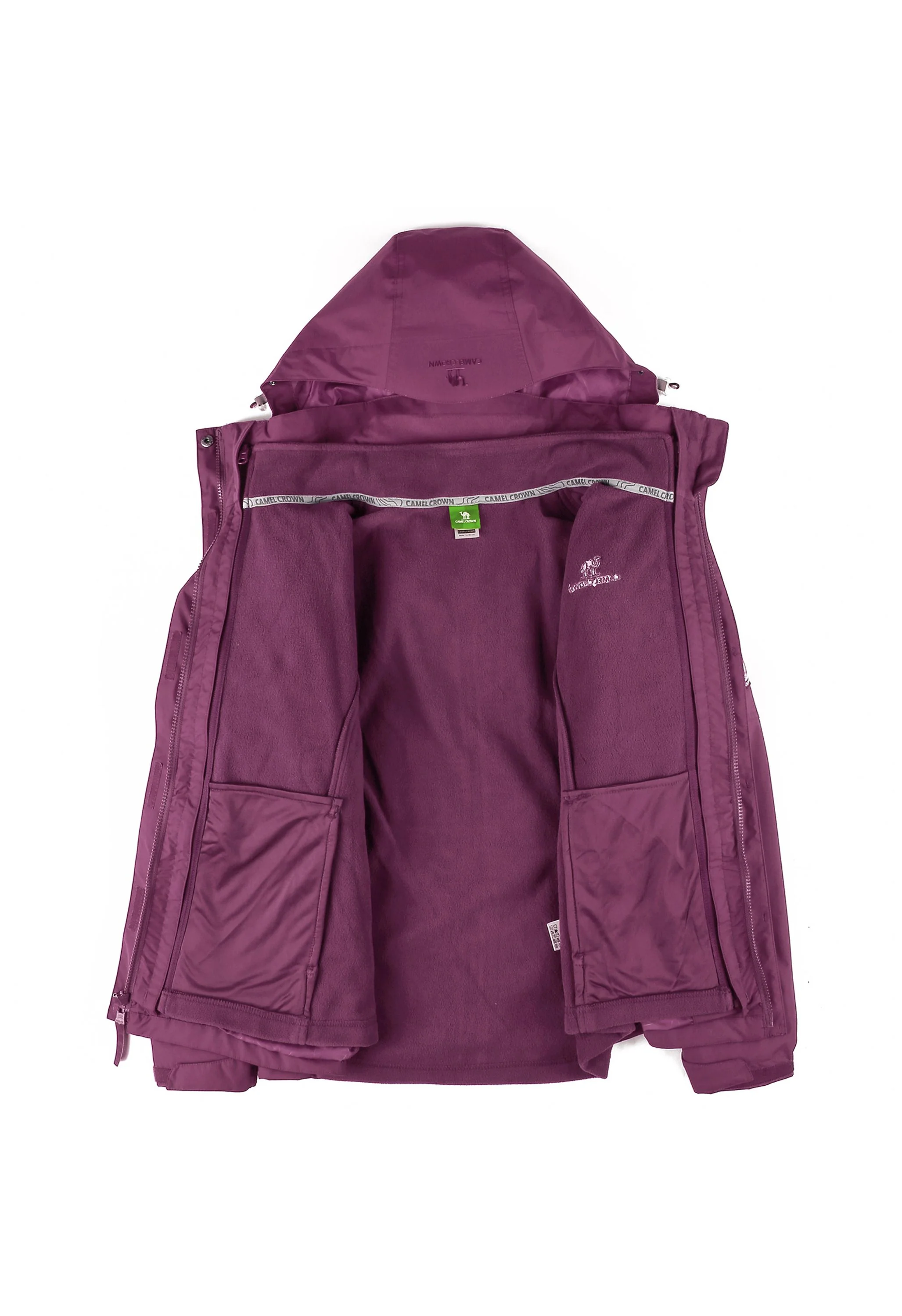 Women's Winter Purple Regular Fit Short Waterproof Windproof Ski Jacket - Image 5