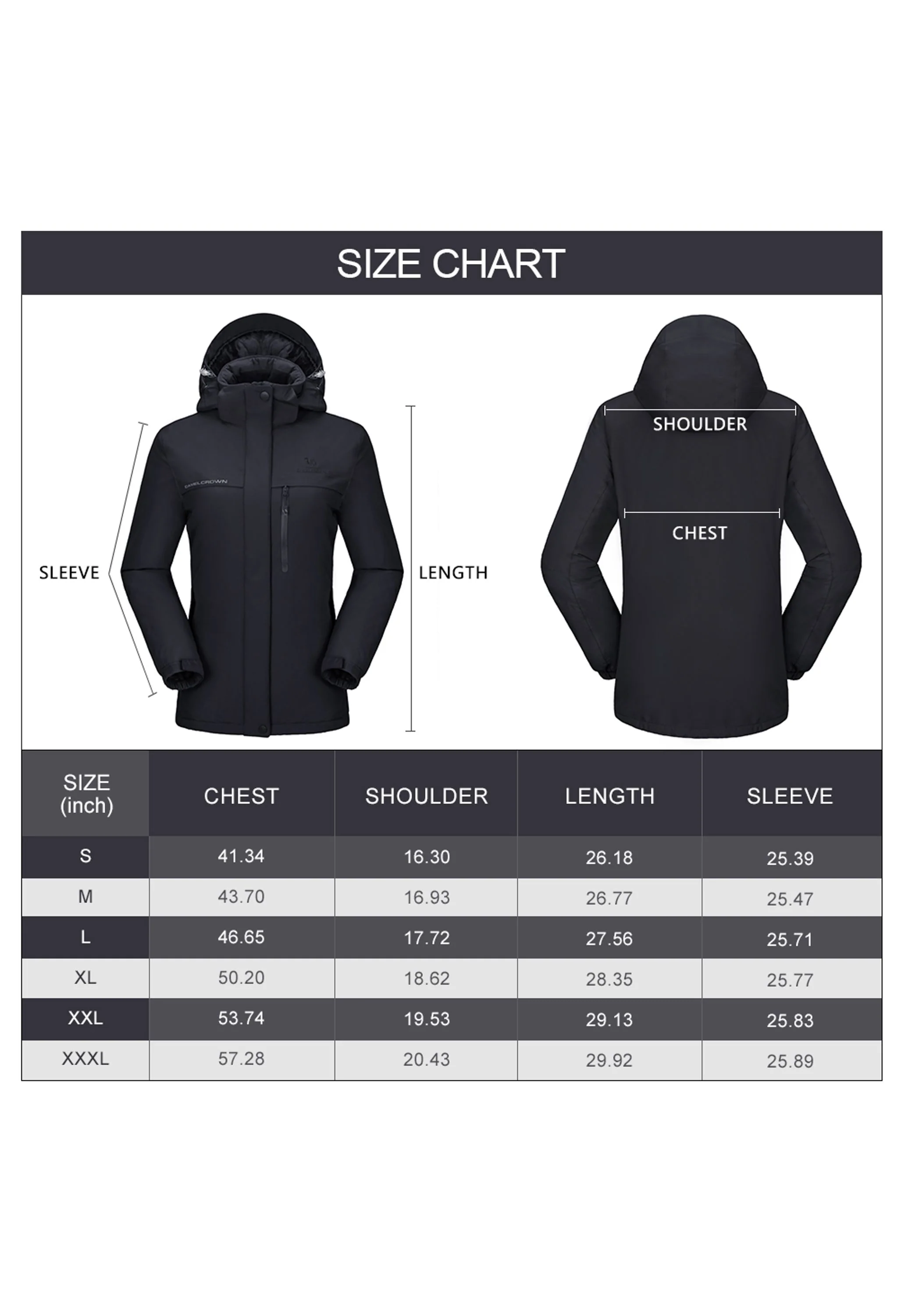 Women's Winter Black Regular Fit Short Waterproof Windproof Ski Jacket - Image 7