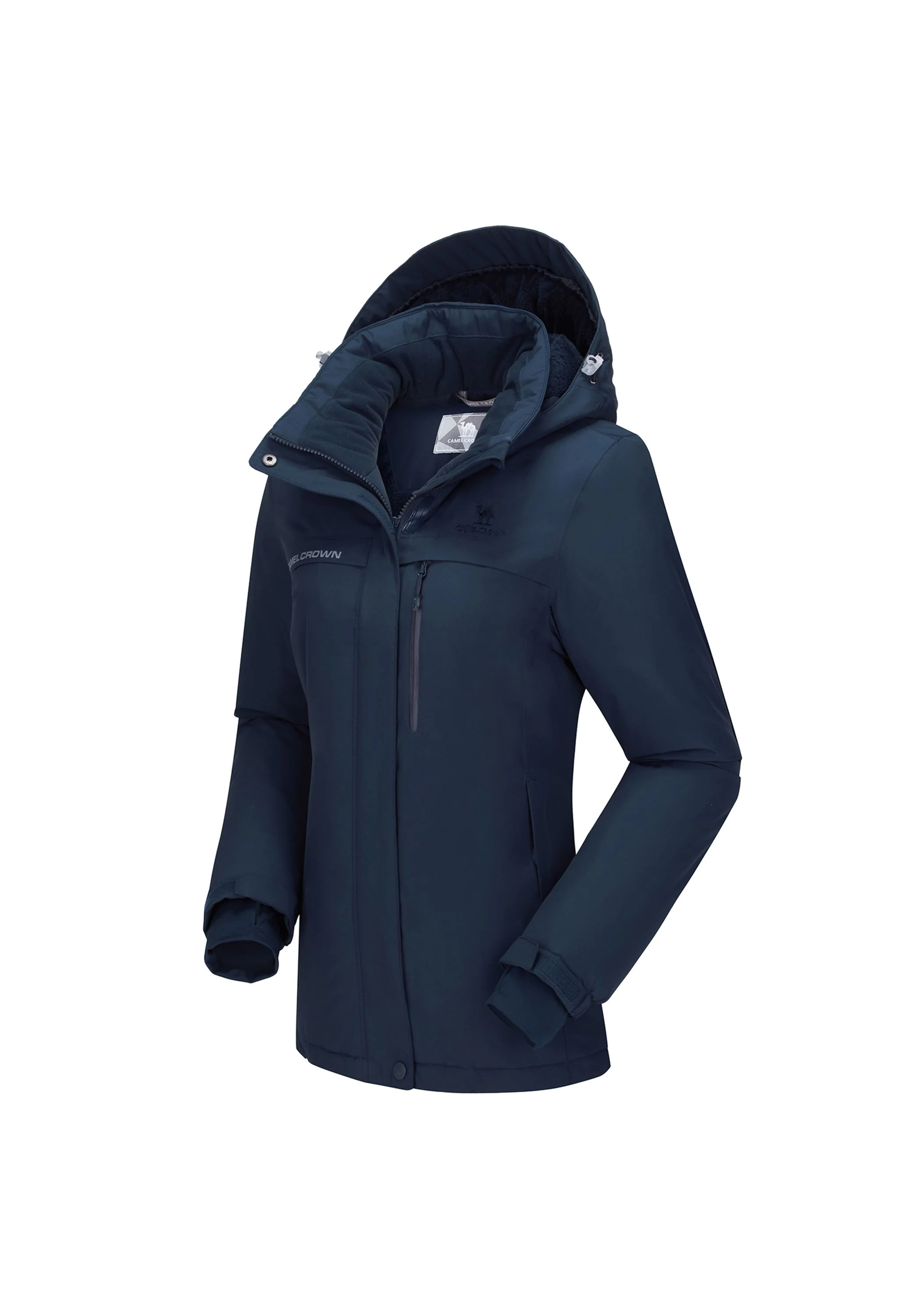 Women's Winter Blue Regular Fit Short Waterproof Windproof Ski Jacket - Image 2