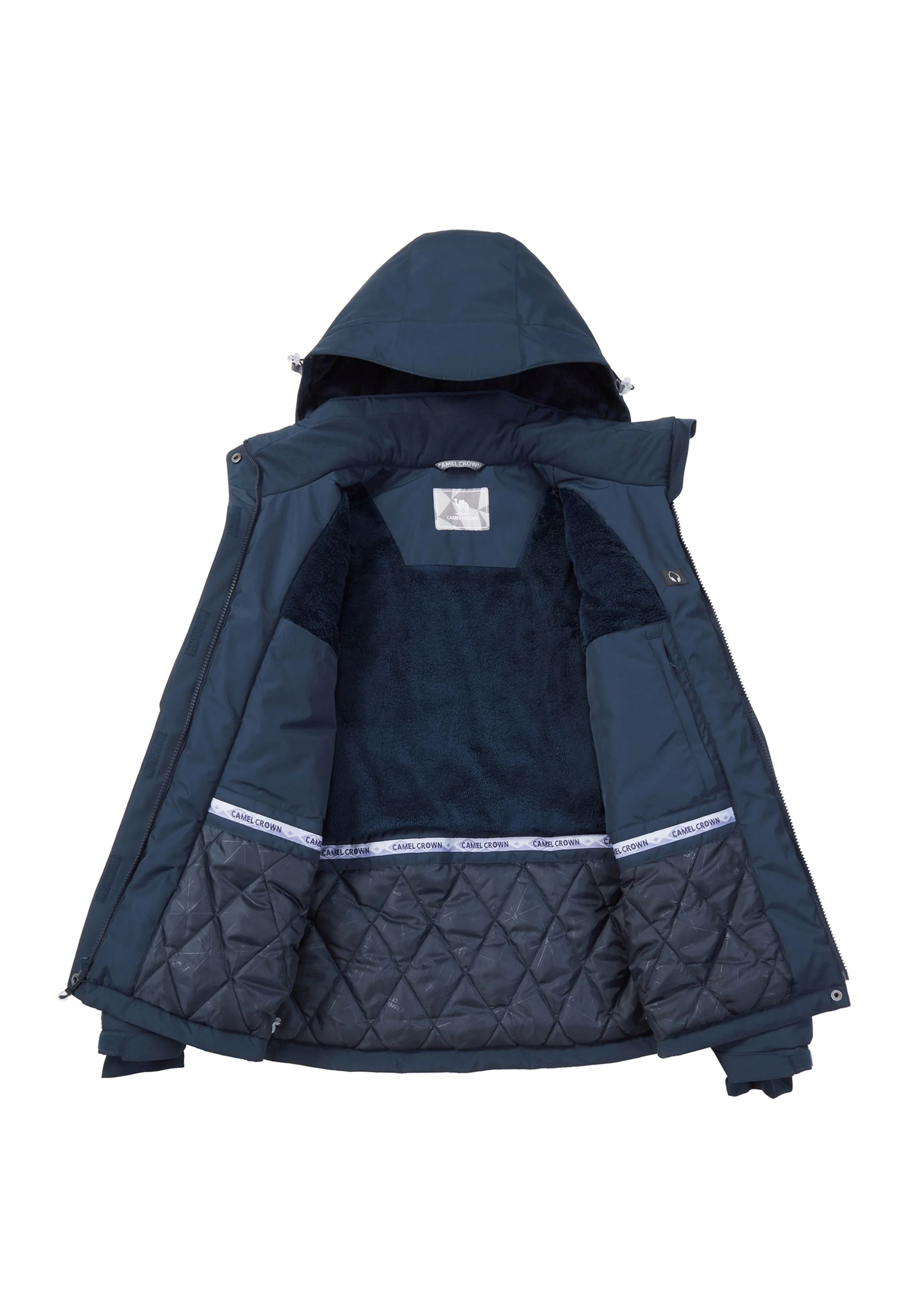 Women's Winter Blue Regular Fit Short Waterproof Windproof Ski Jacket - Image 4