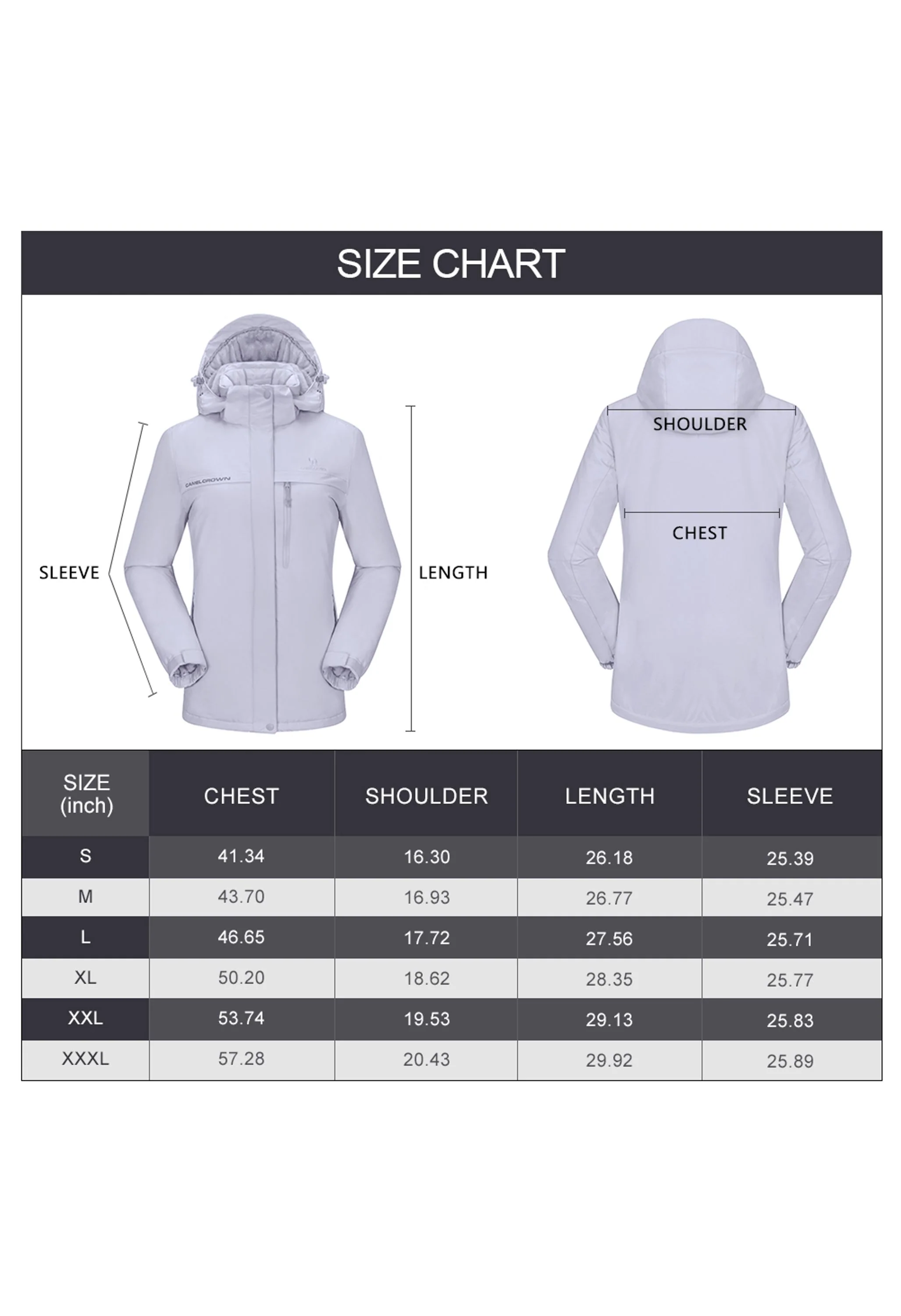 Women's Winter Gray Regular Fit Short Waterproof Windproof Ski Jacket - Image 7