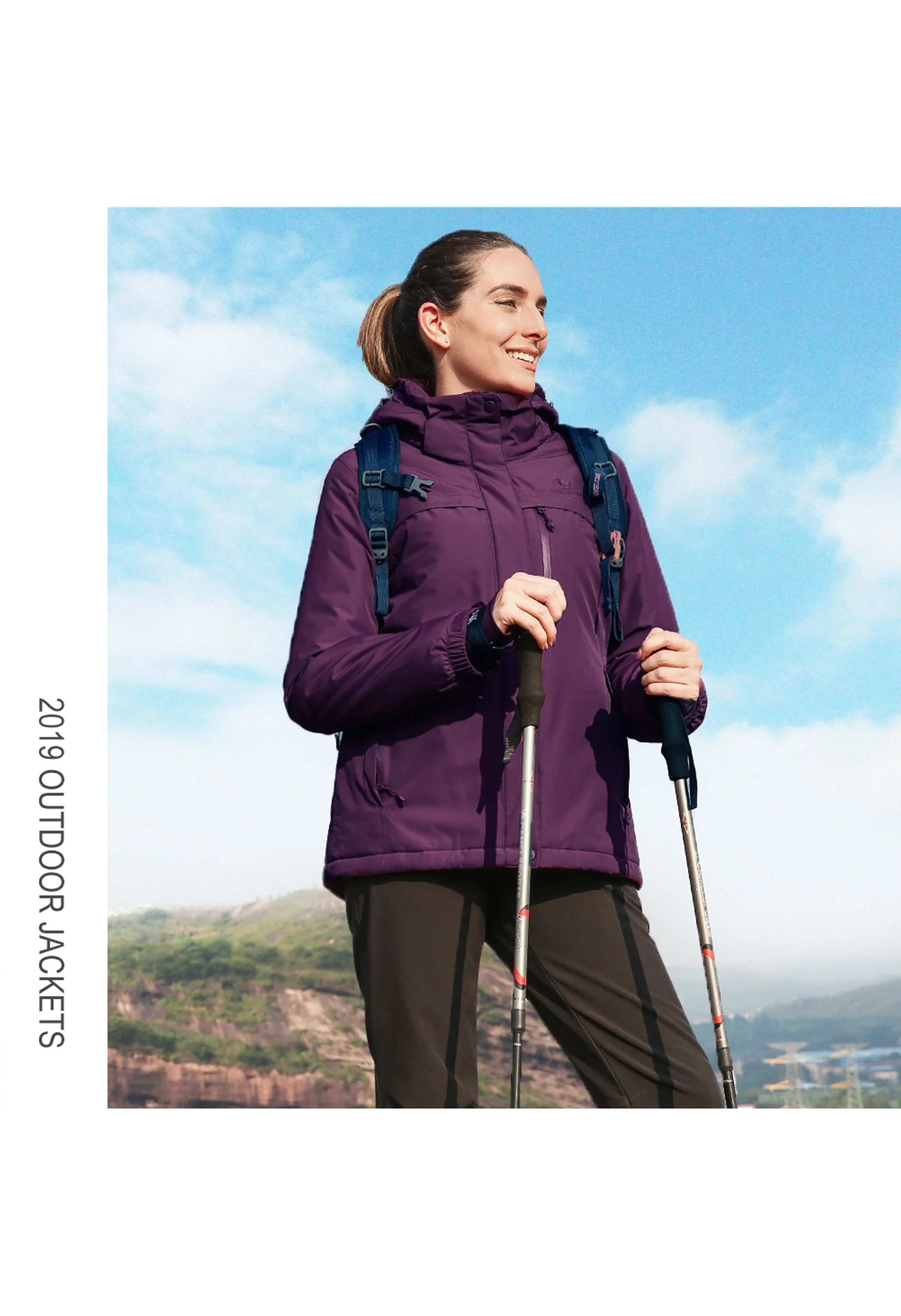 Women's Winter Purple Regular Fit Short Waterproof Windproof Ski Jacket - Image 6