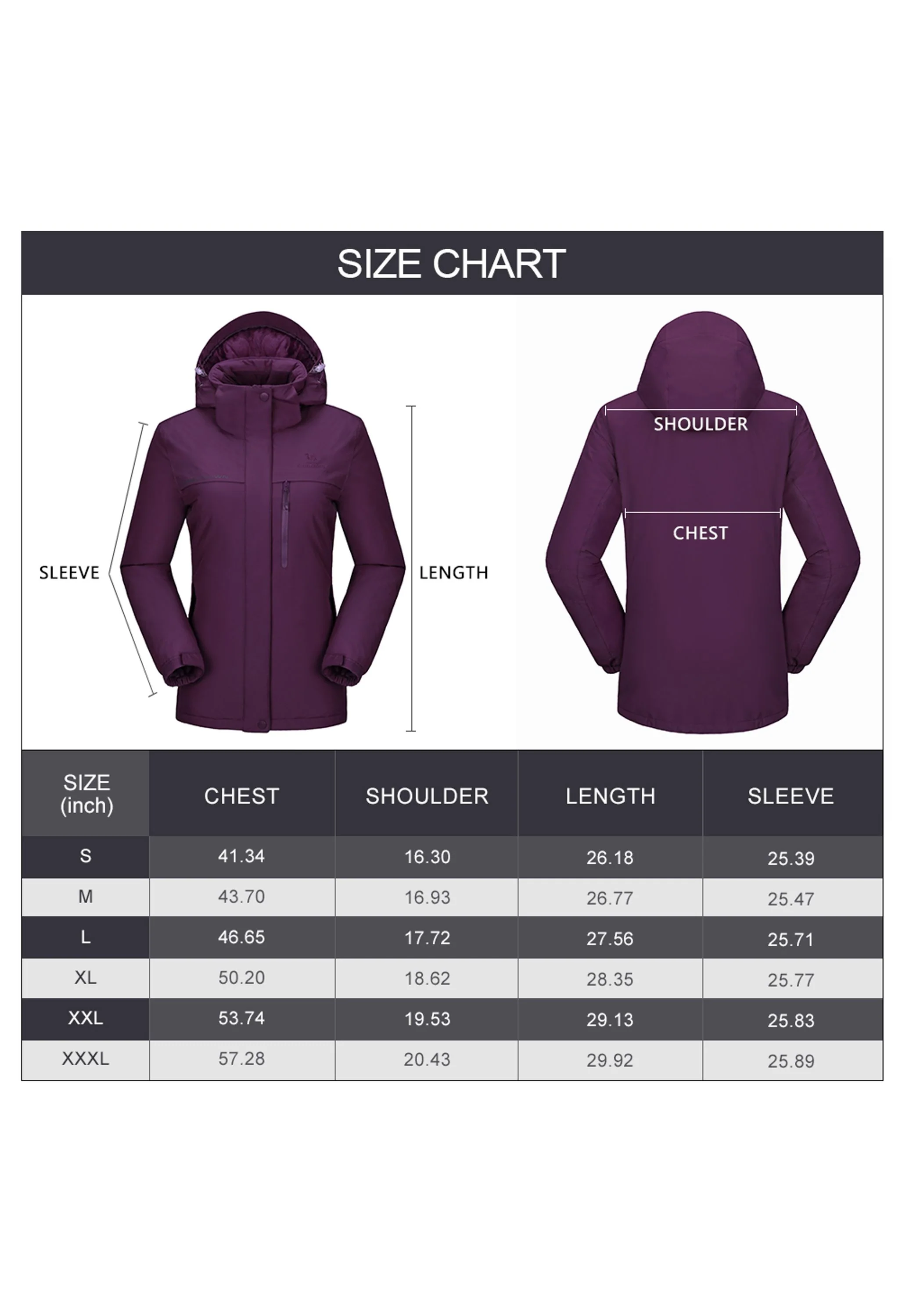Women's Winter Purple Regular Fit Short Waterproof Windproof Ski Jacket - Image 7